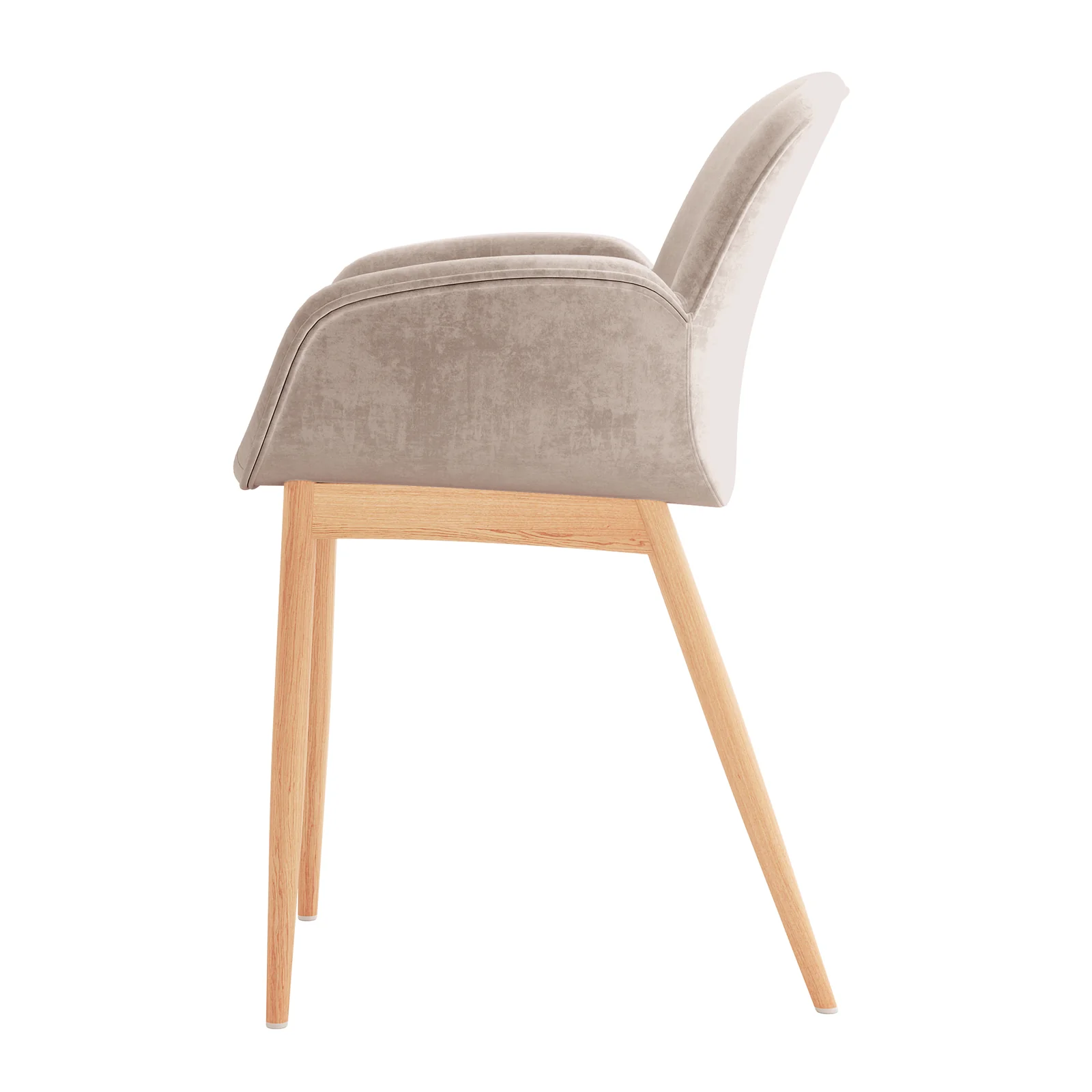 Fidelis Velvet Padded Dining Chairs Set of 2 in Warm Grey - Image 6
