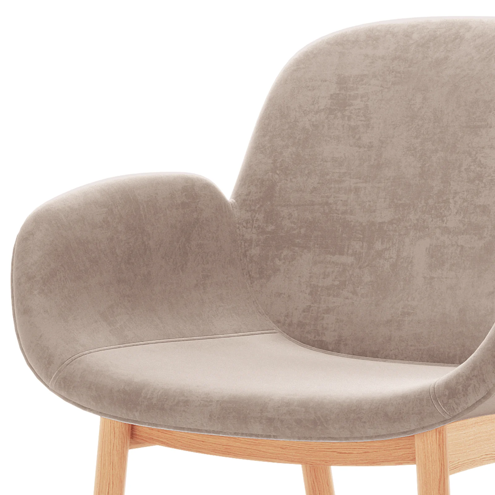 Fidelis Velvet Padded Dining Chairs Set of 2 in Warm Grey - Image 7