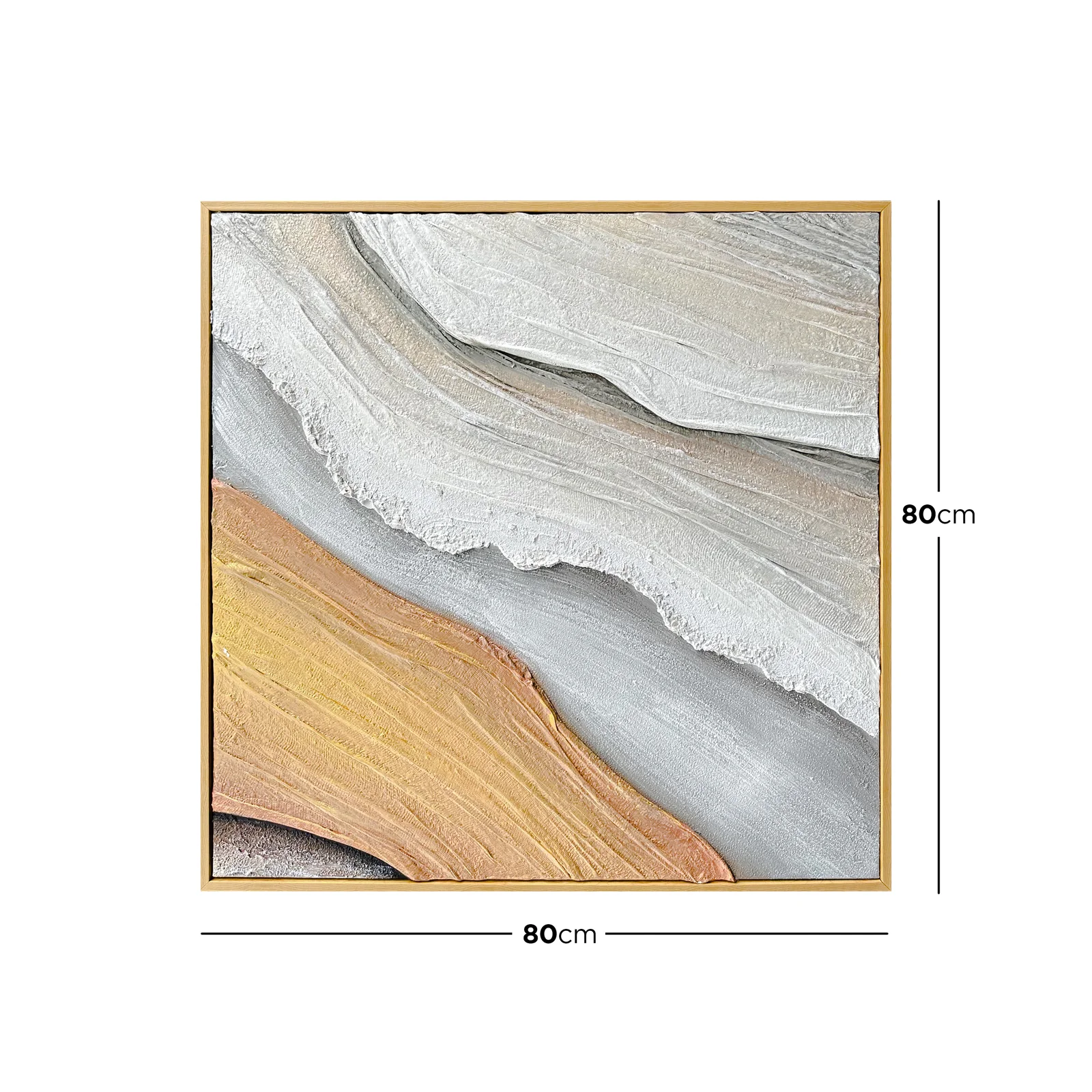 Flora 80x80cm Framed Textured Canvas 3D Wall Art - Image 5