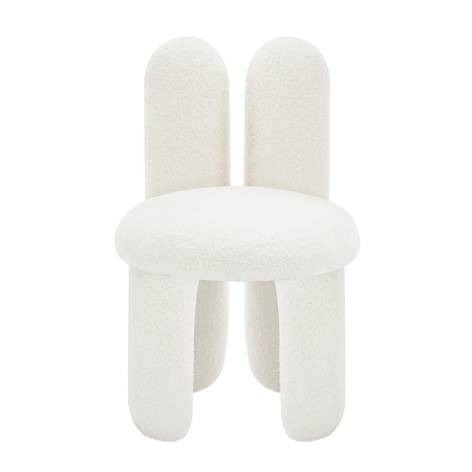 Flore Boucle Kids Chair with Bunny Ears in Cream White - Image 4