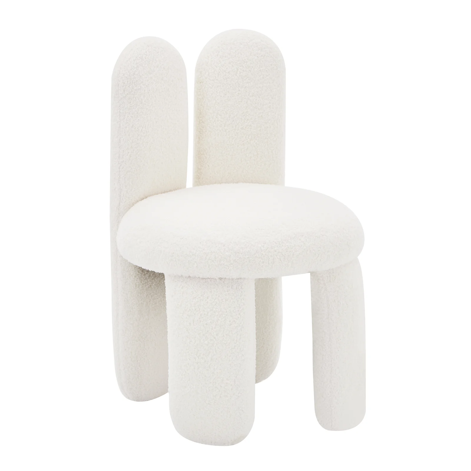 Flore Boucle Kids Chair with Bunny Ears in Cream White - Image 5