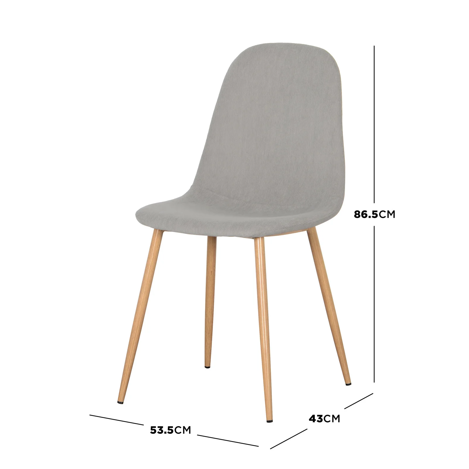 Florida Fabric Dining Chairs Set of 4 in Grey - Image 3