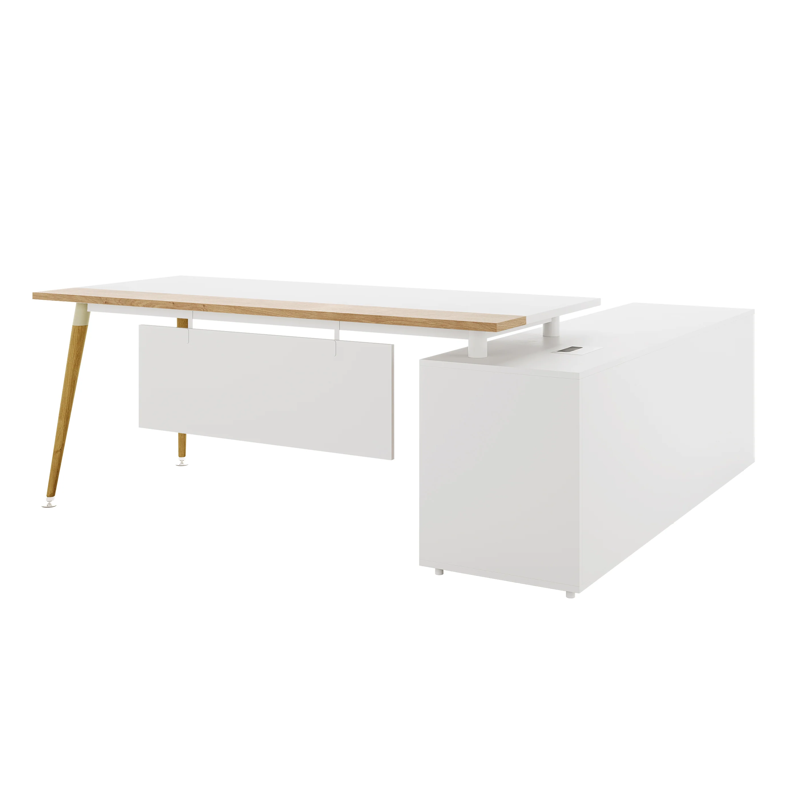 Fultona Corner Home Office Desk with Drawers & Storage in White