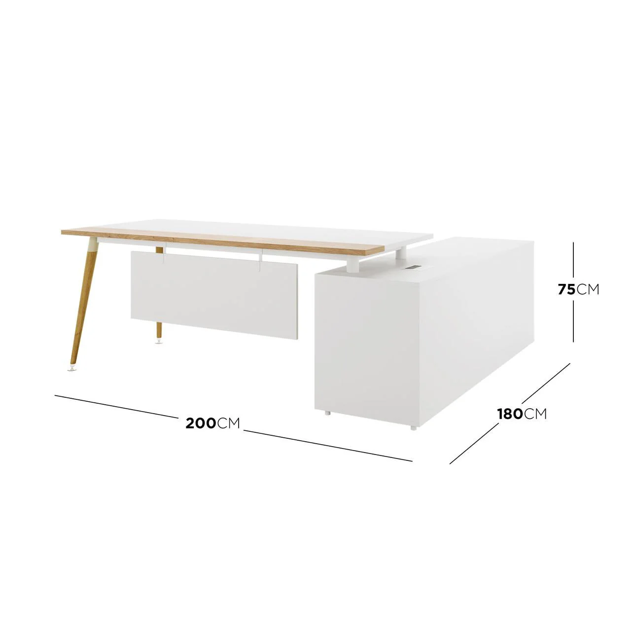 Fultona Corner Home Office Desk with Drawers & Storage in White - Image 3