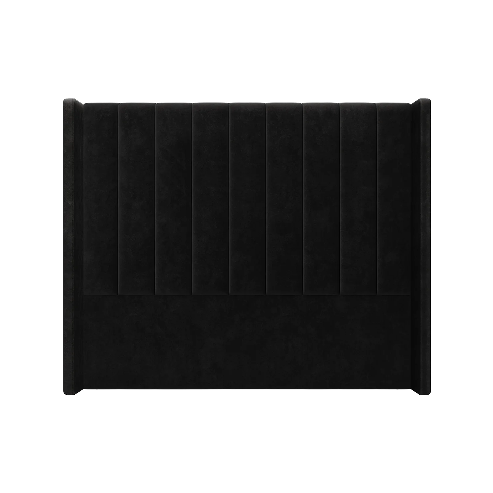 Fulvia Queen Winged Velvet Fabric Headboard in Ink