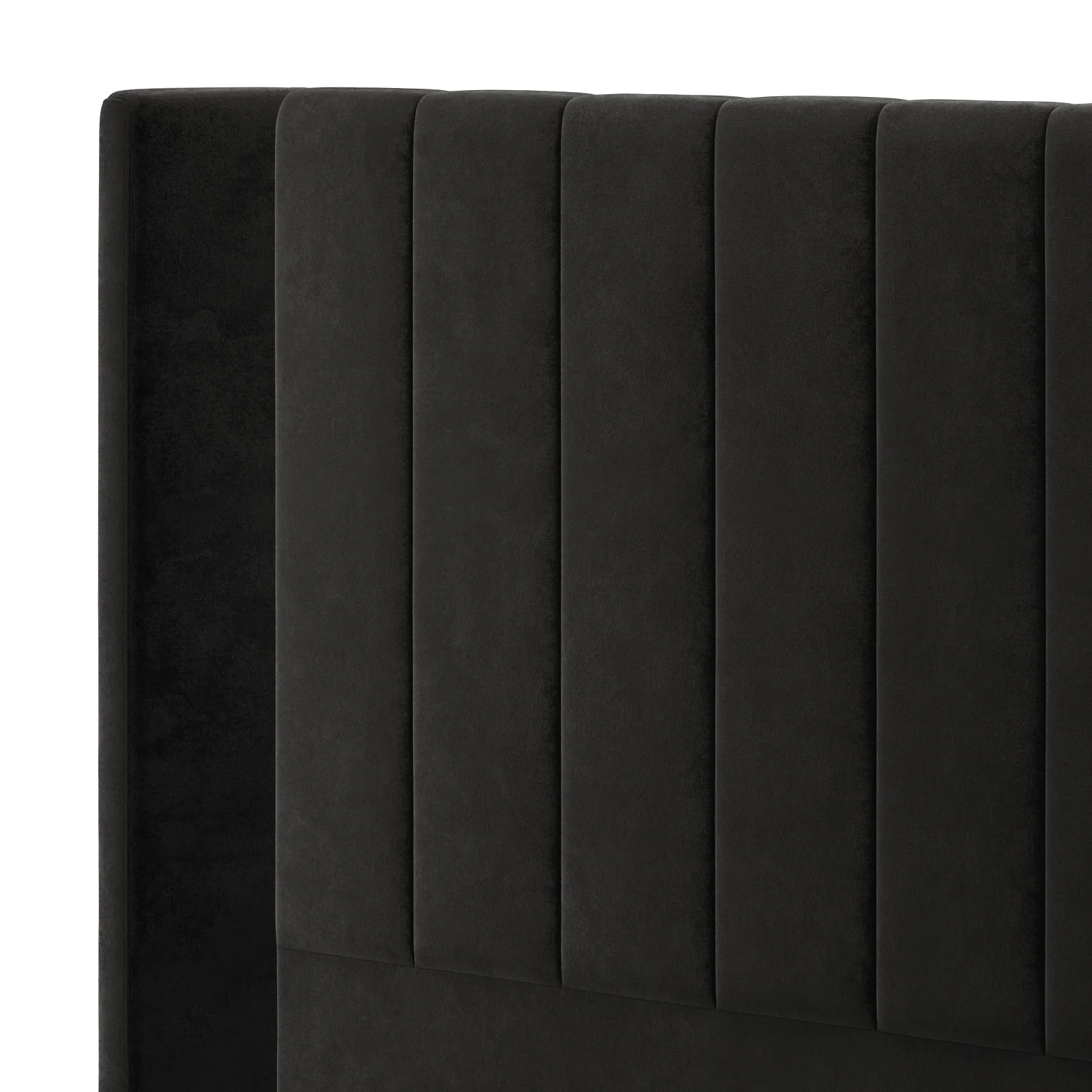 Fulvia Queen Winged Velvet Fabric Headboard in Ink - Image 6