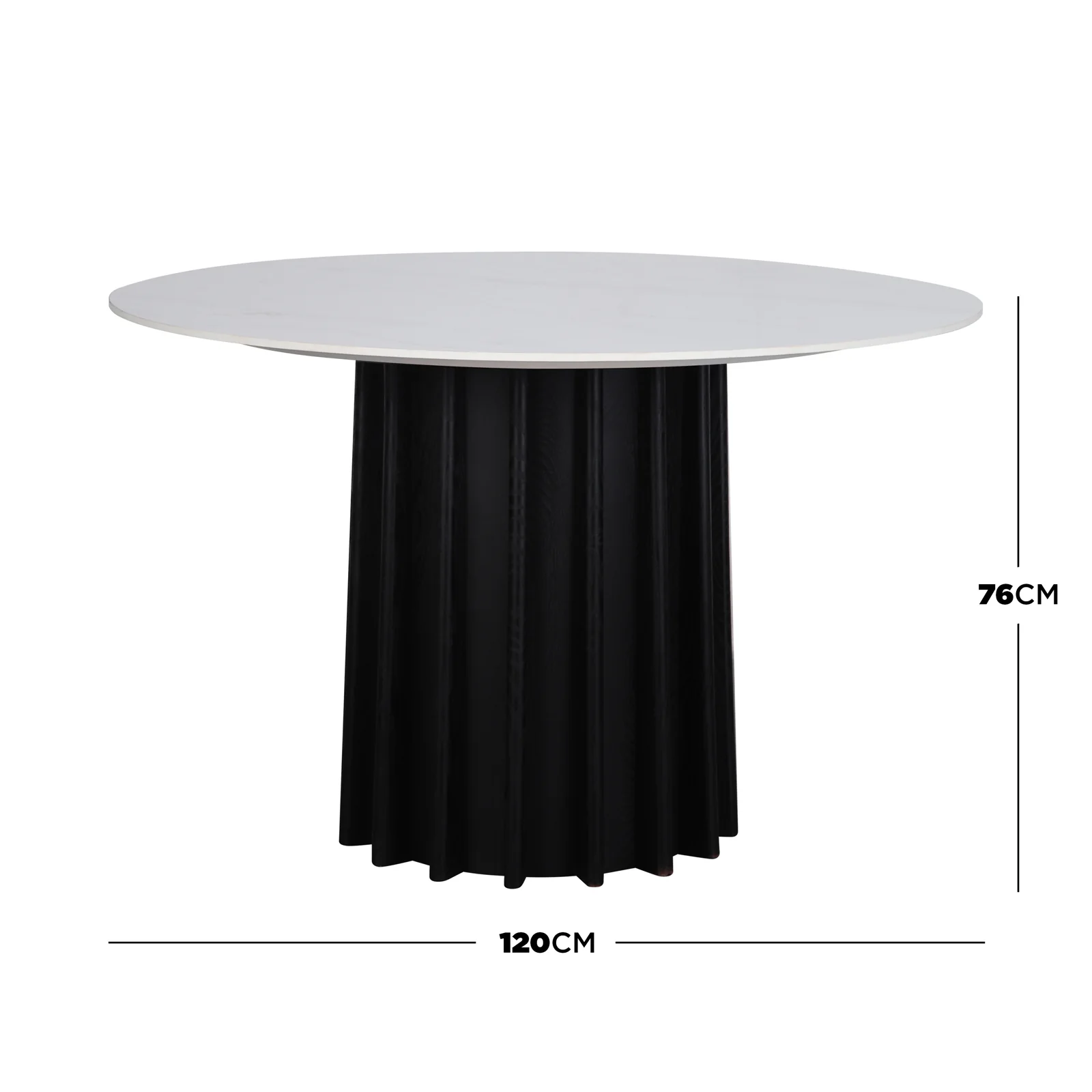 Gabi 120cm Marble Look Dining Table in Black - Image 7