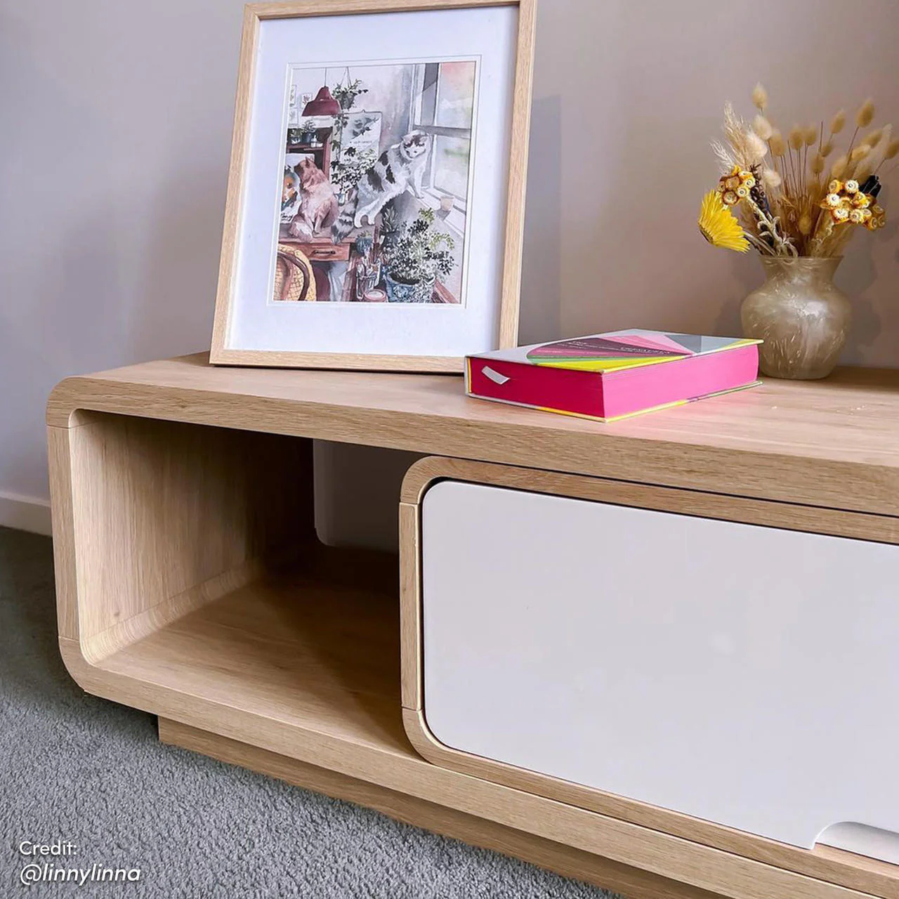 Galya Adjustable Entertainment Storage TV Unit in Oak - Image 5
