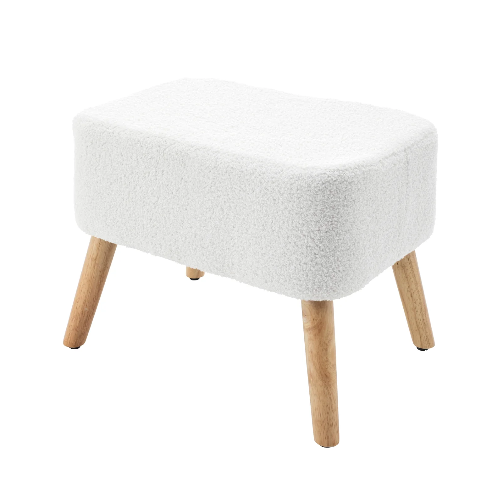 Gamila Boucle Rocking Chair with Ottoman in Cream White - Image 6