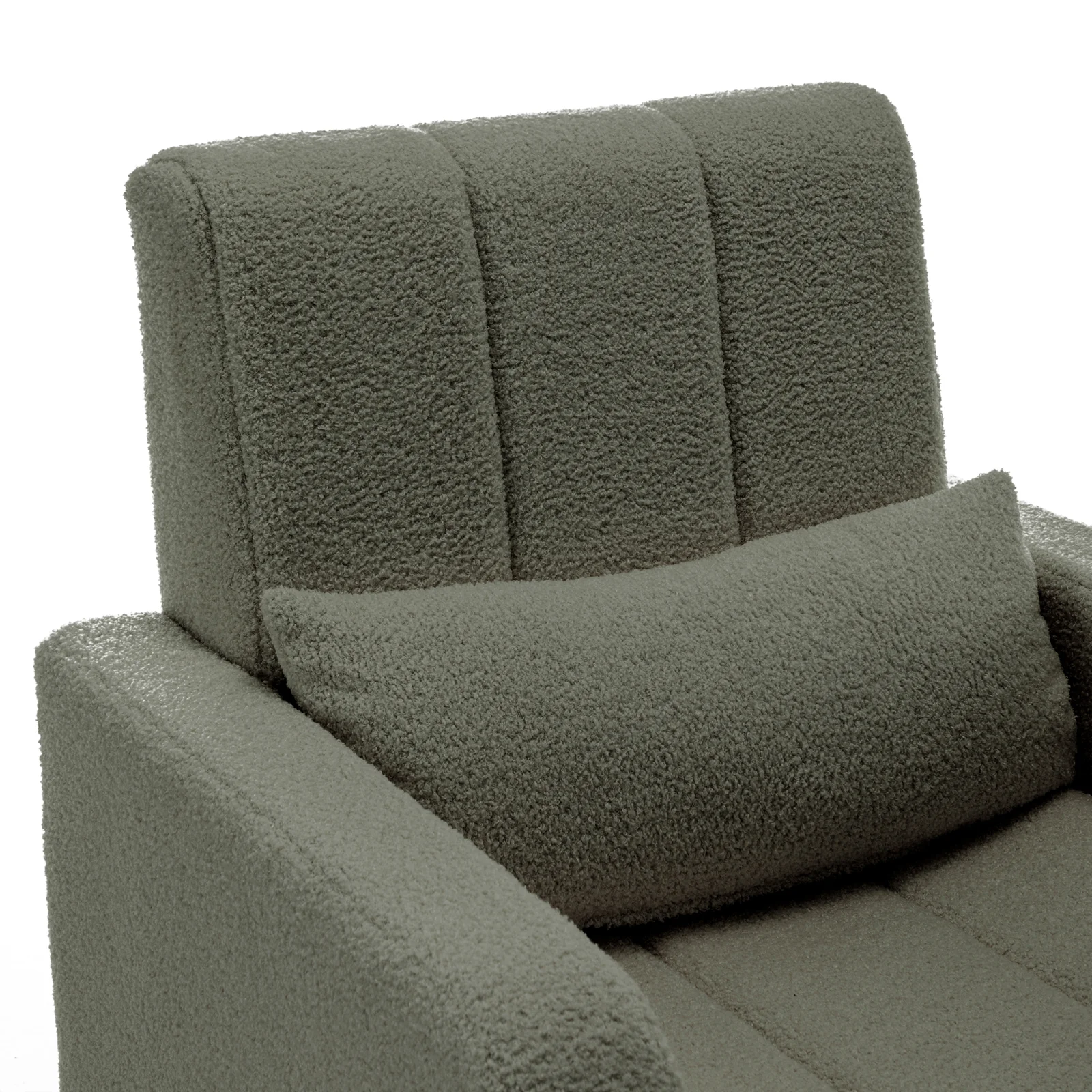 Gamila Boucle Rocking Chair with Ottoman in Green - Image 7