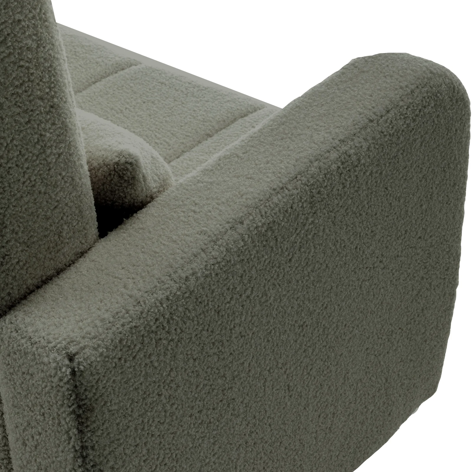 Gamila Boucle Rocking Chair with Ottoman in Green - Image 9