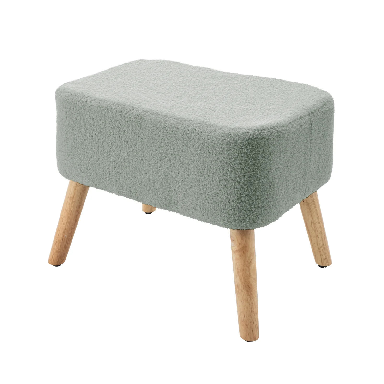 Gamila Boucle Rocking Chair with Ottoman in Mint Green - Image 6