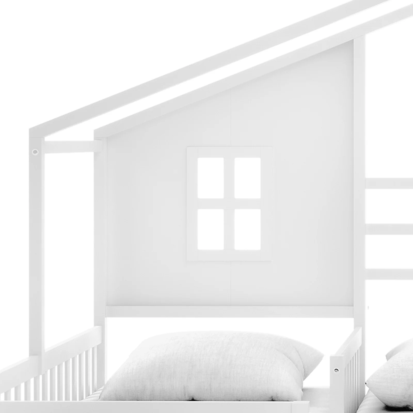 Gawler Kids House Solid Pine Bed with Drawers in White - Image 8