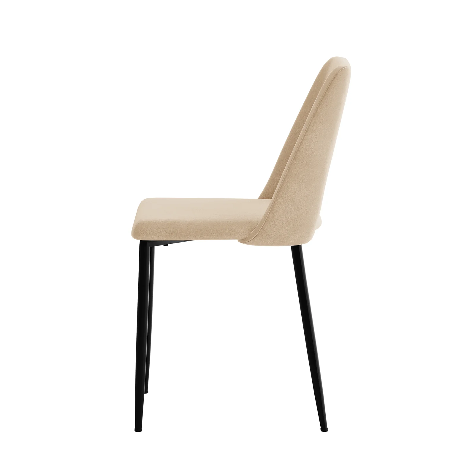 Geena High Back Velvet Dining Chair Set of 2 in Oatmeal - Image 6
