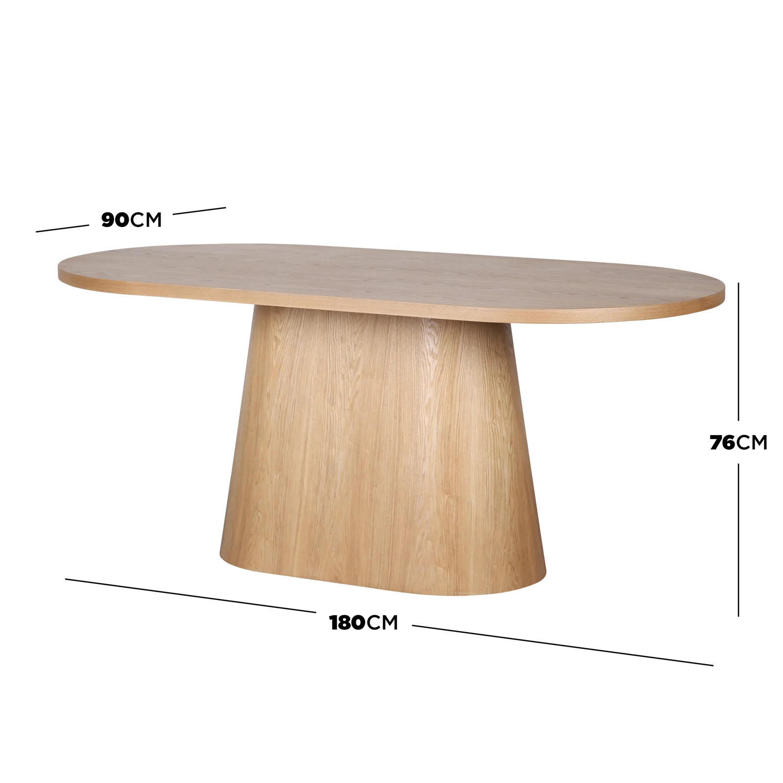 Gigi 180cm Oval Wooden Dining Table in Oak - Image 8