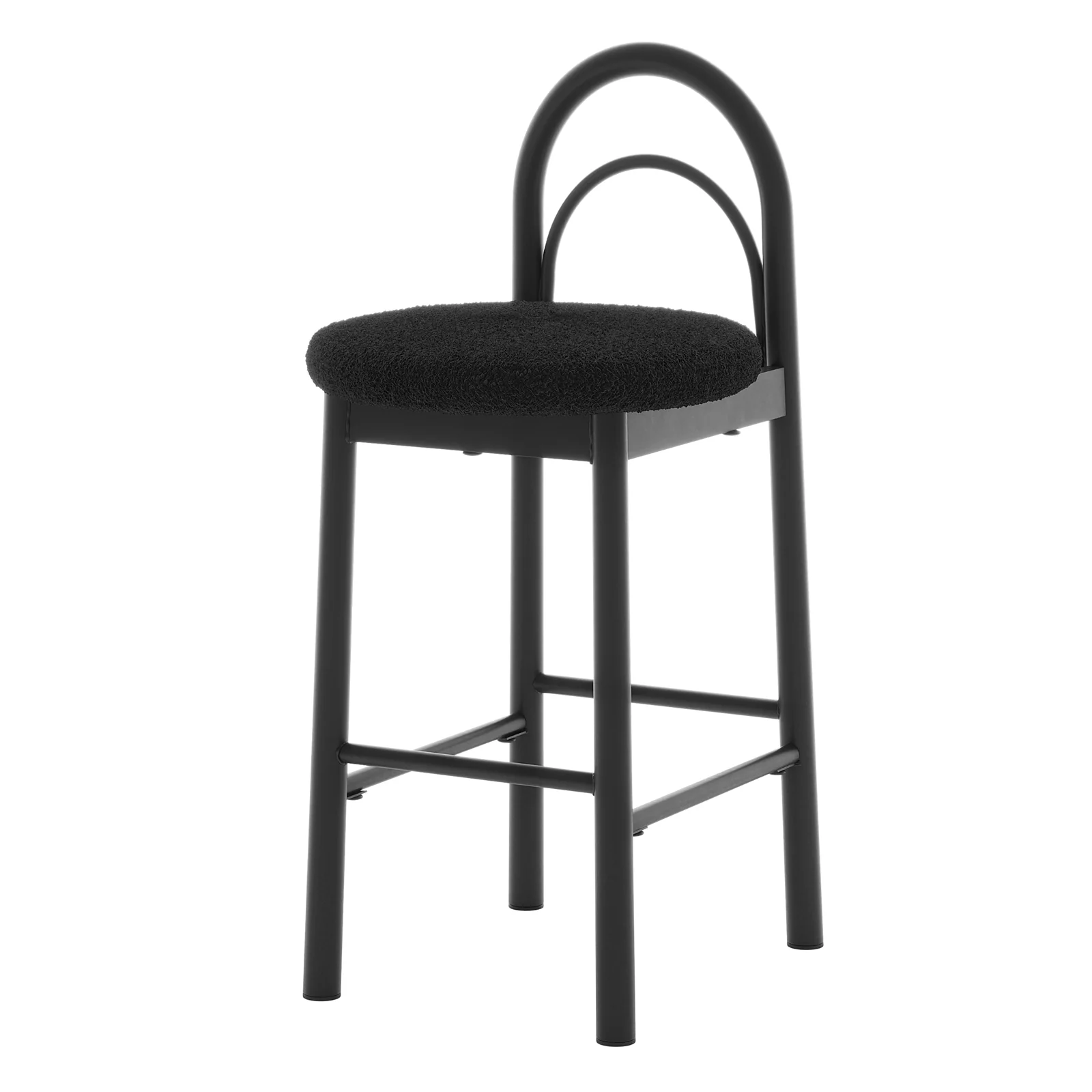 Gilles Boucle Arched Bar Stools Set of 2 in Black - Image 5
