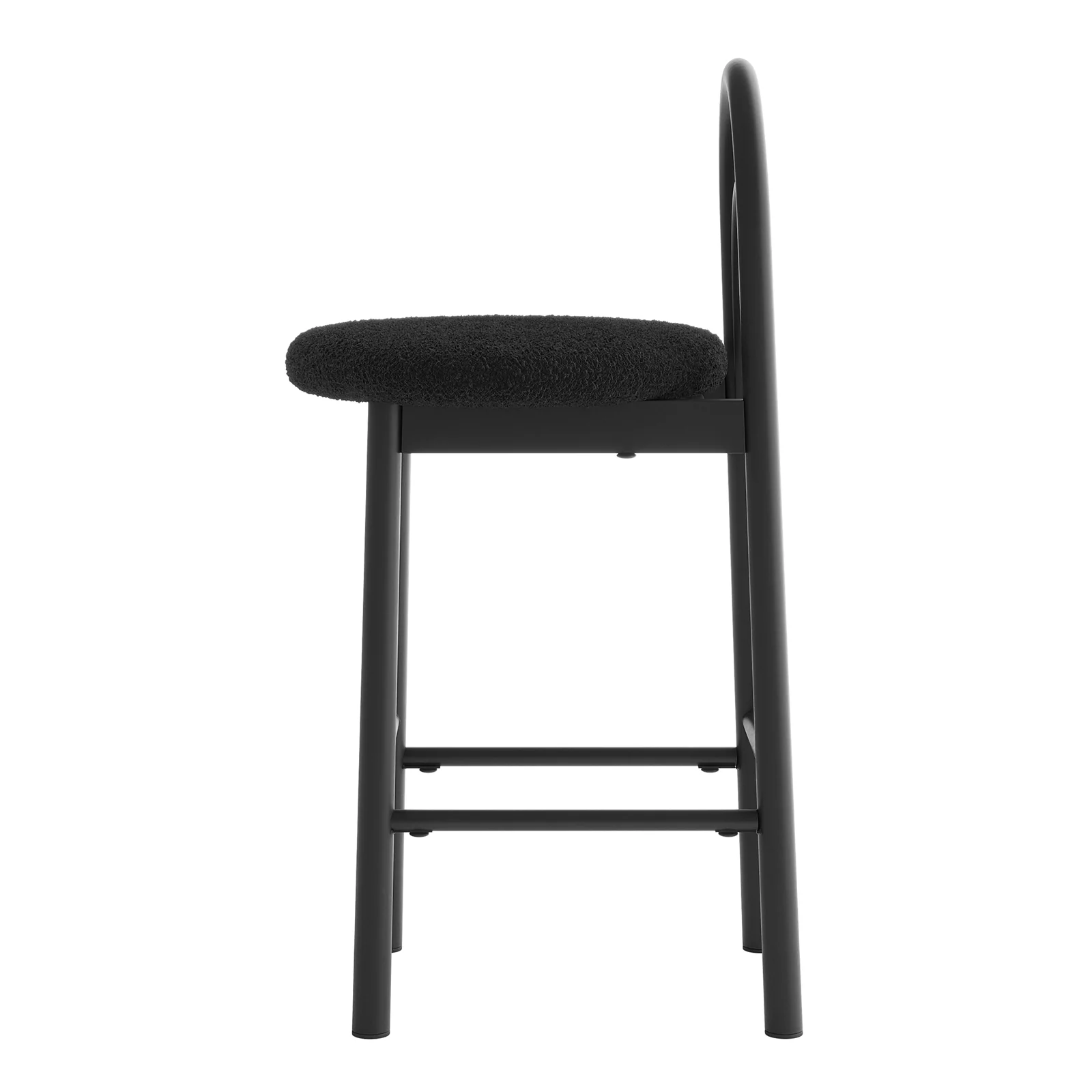 Gilles Boucle Arched Bar Stools Set of 2 in Black - Image 6