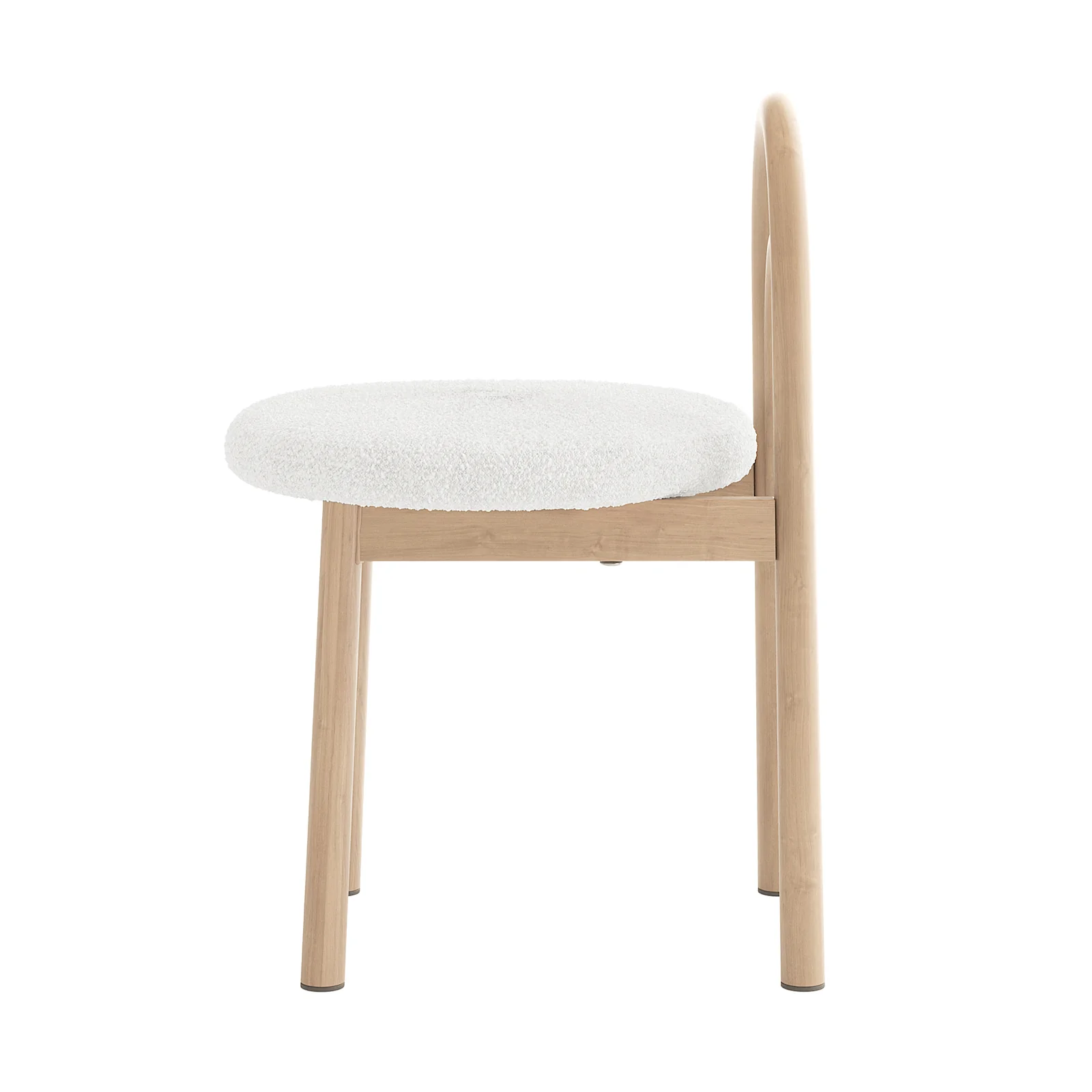 Gilles Boucle Arched Dining Chairs Set of 2 in Cream White - Image 6