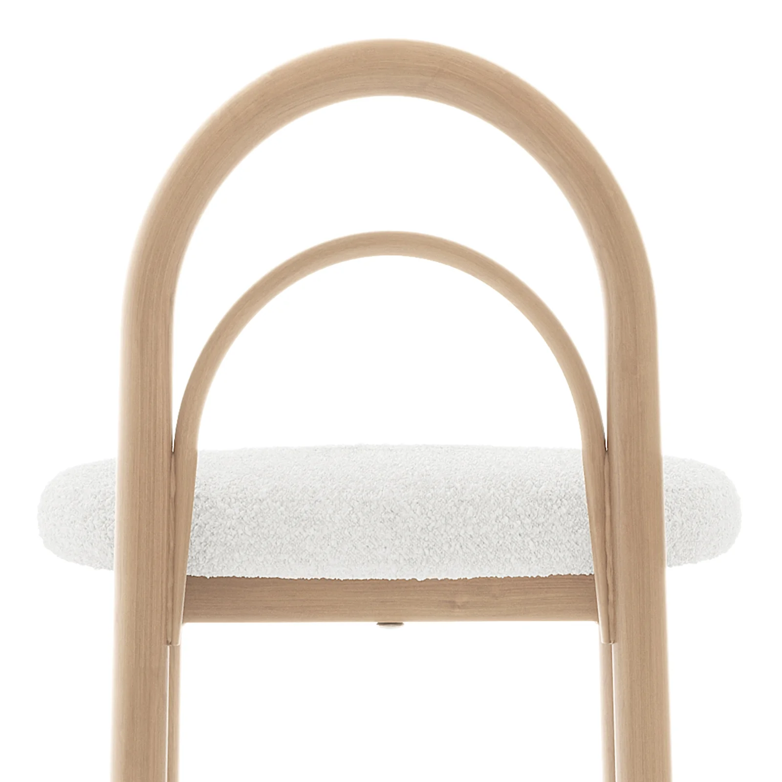 Gilles Boucle Arched Dining Chairs Set of 2 in Cream White - Image 8
