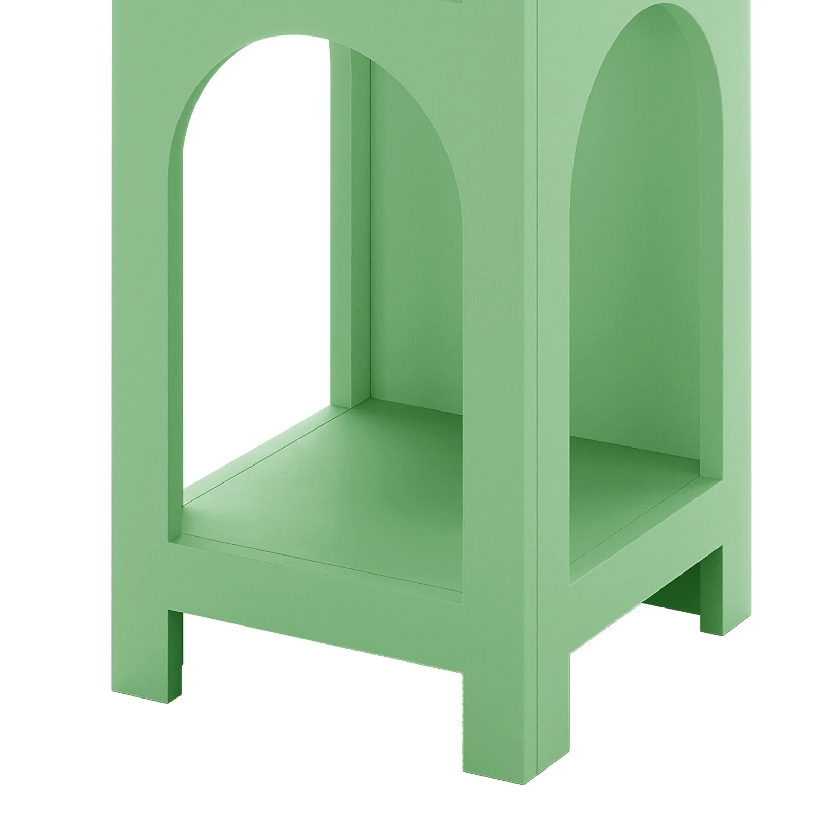Giltbert 100cm 2 Tier Arch Storage Side Shelf in Mint Green - Image 4