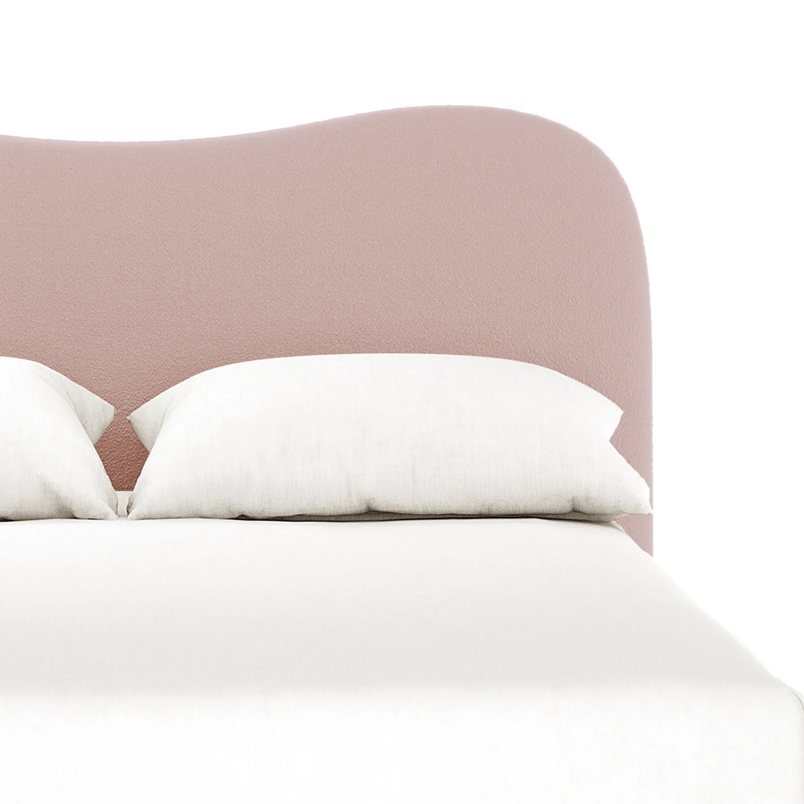 Ginnie Double Curved Boucle Cloud Bed Frame in Pink - Image 6