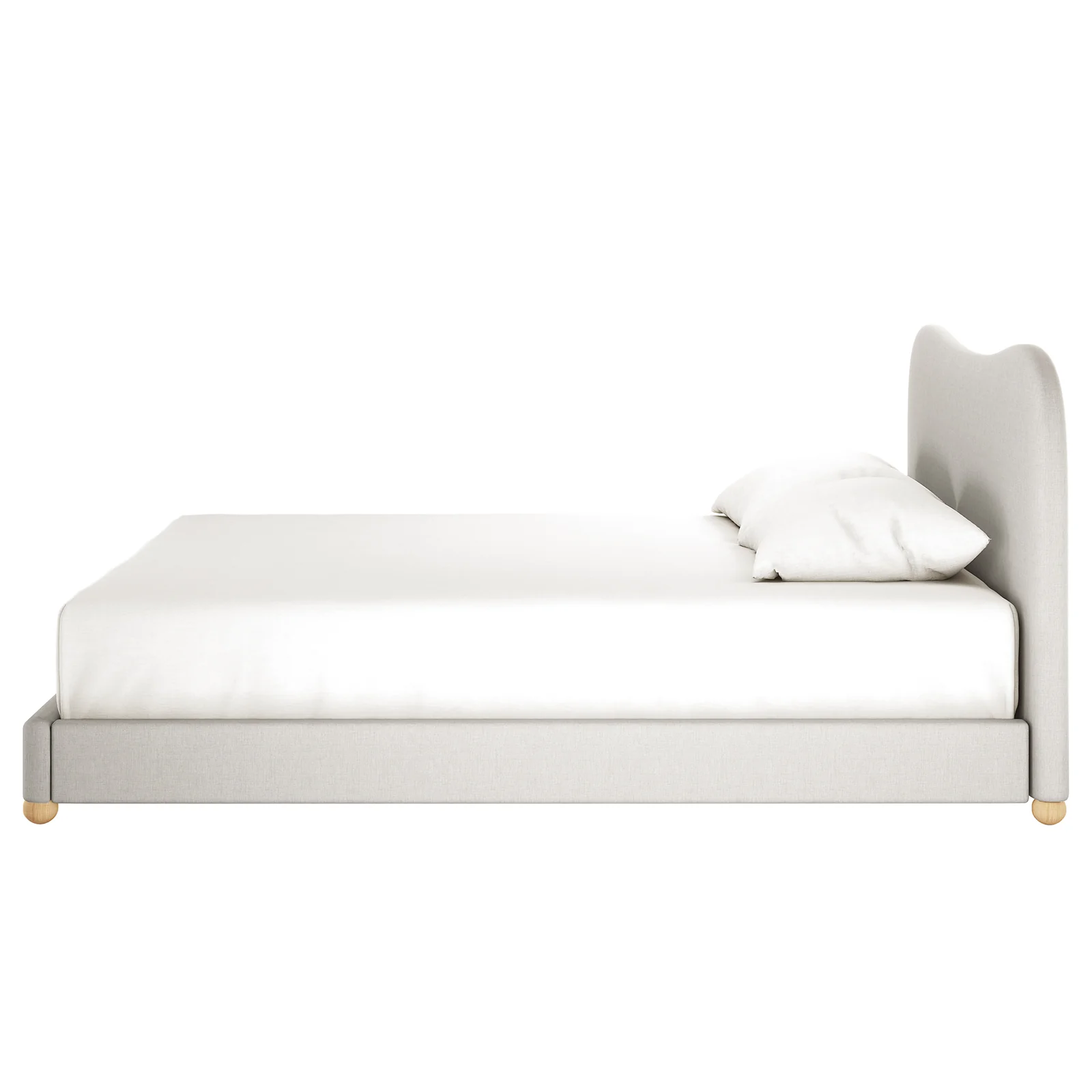 Ginnie King Curved Linen Cloud Bed Frame in Grey - Image 5