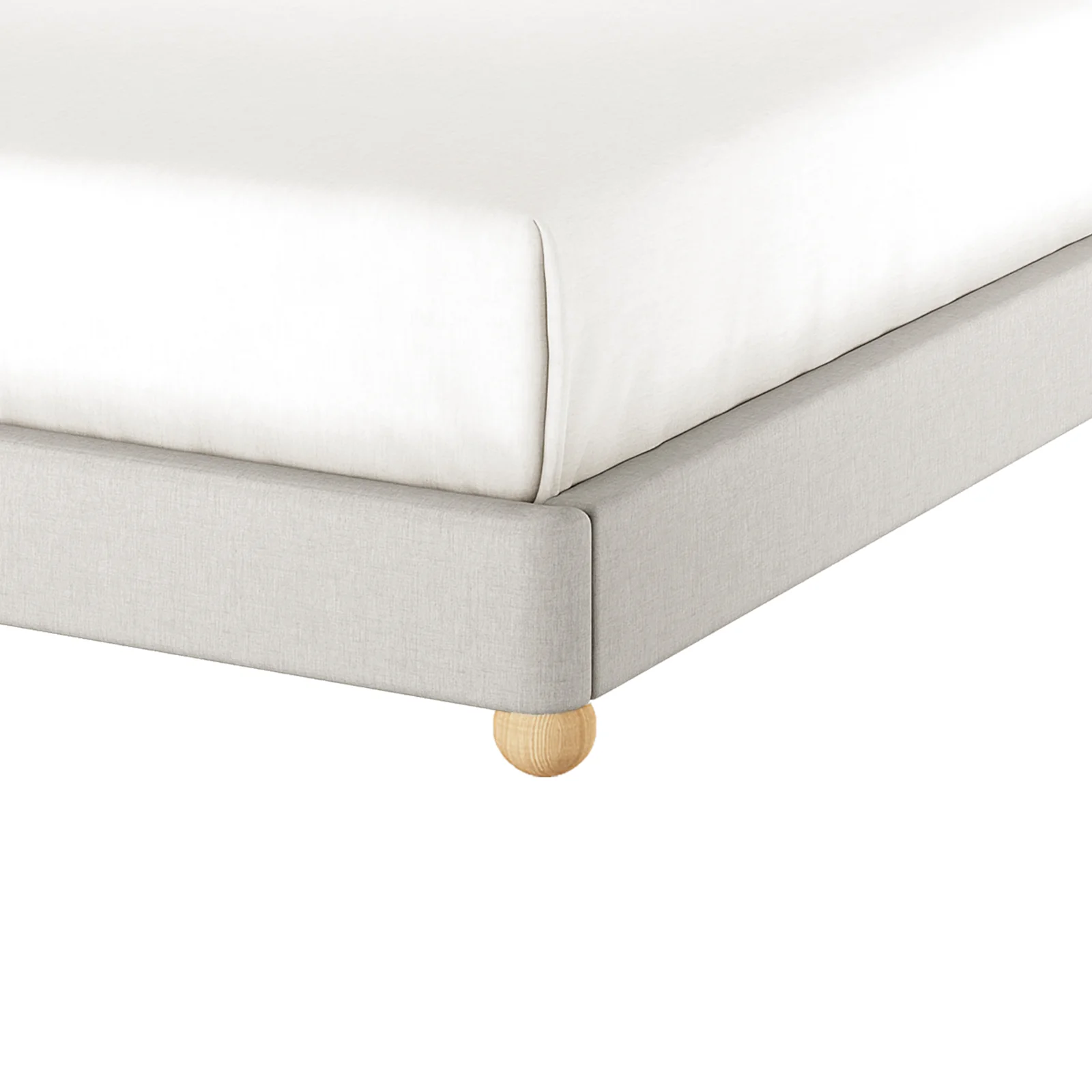 Ginnie King Curved Linen Cloud Bed Frame in Grey - Image 7