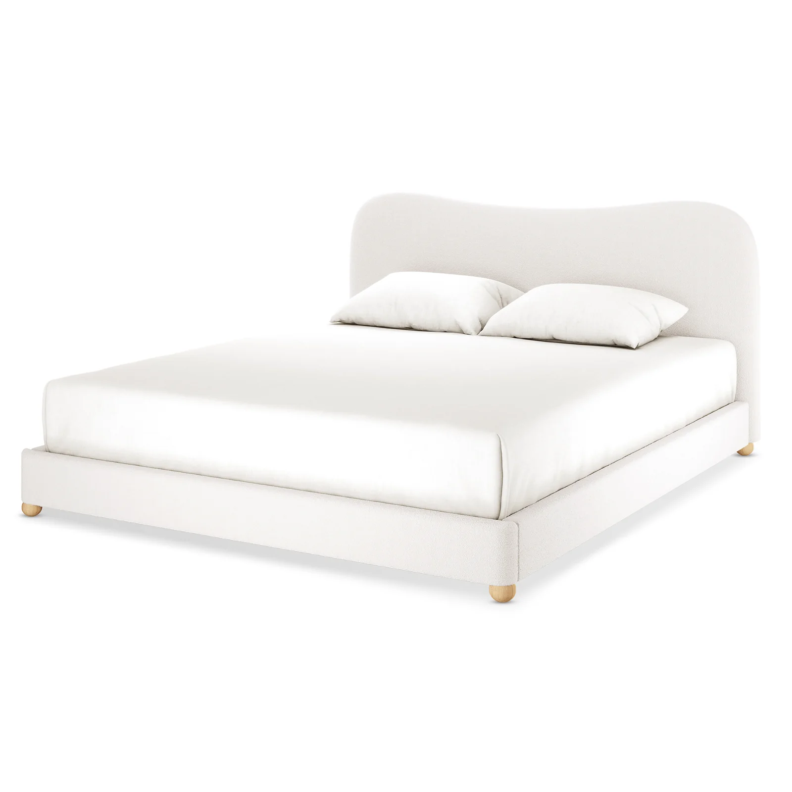 Ginnie & Oriona King Bed Frame & Mattress Set in Cream White - Image 5