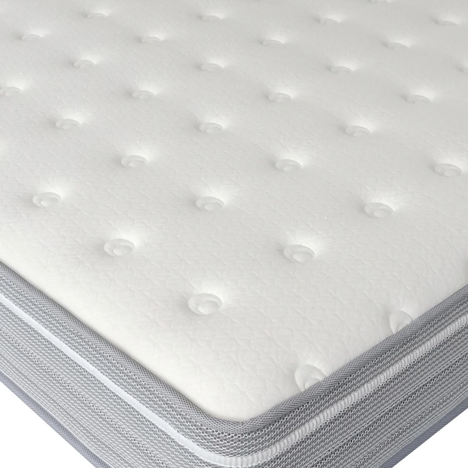 Ginnie & Oriona Queen Bed & Mattress Set in Cream White - Image 14