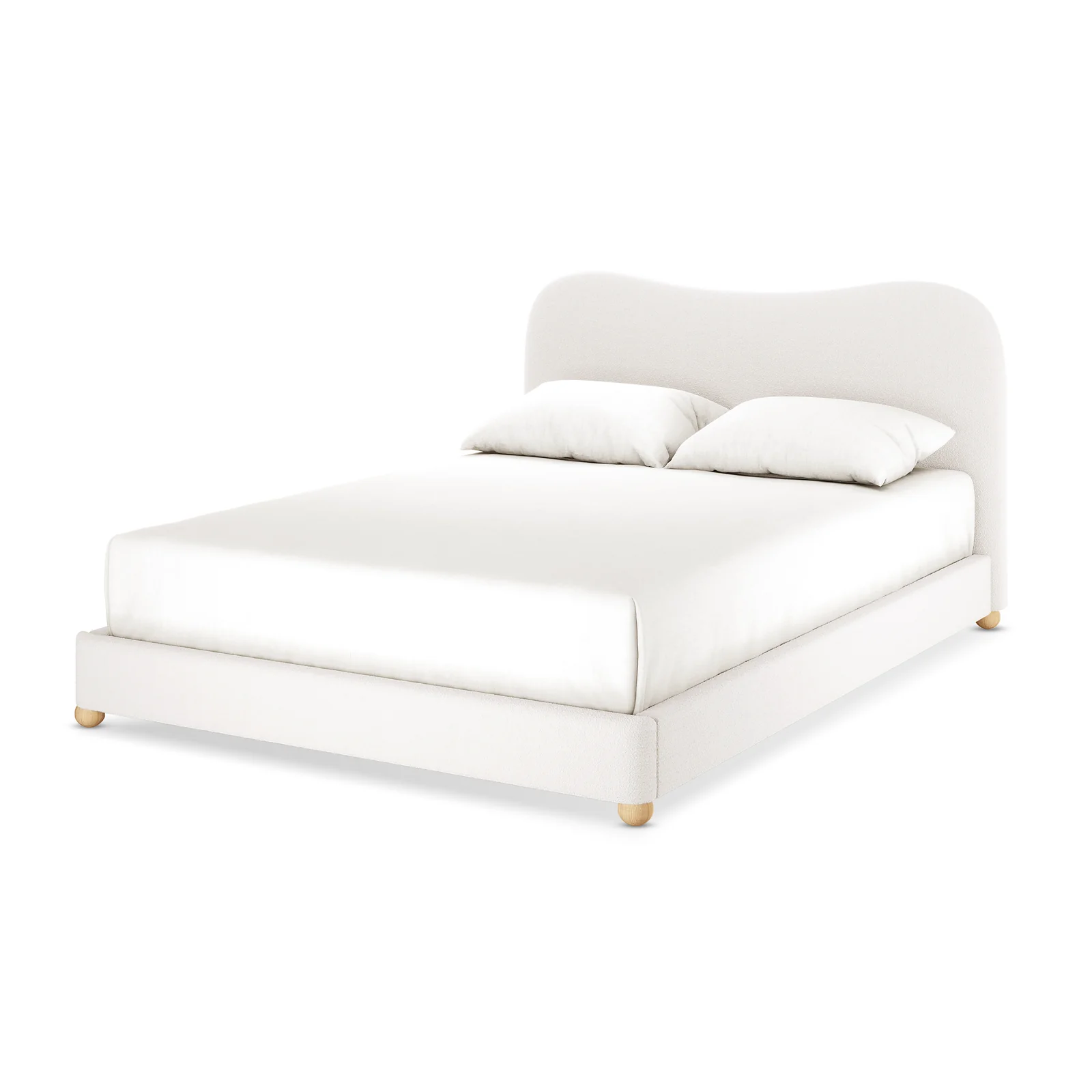 Ginnie & Oriona Queen Bed & Mattress Set in Cream White - Image 5