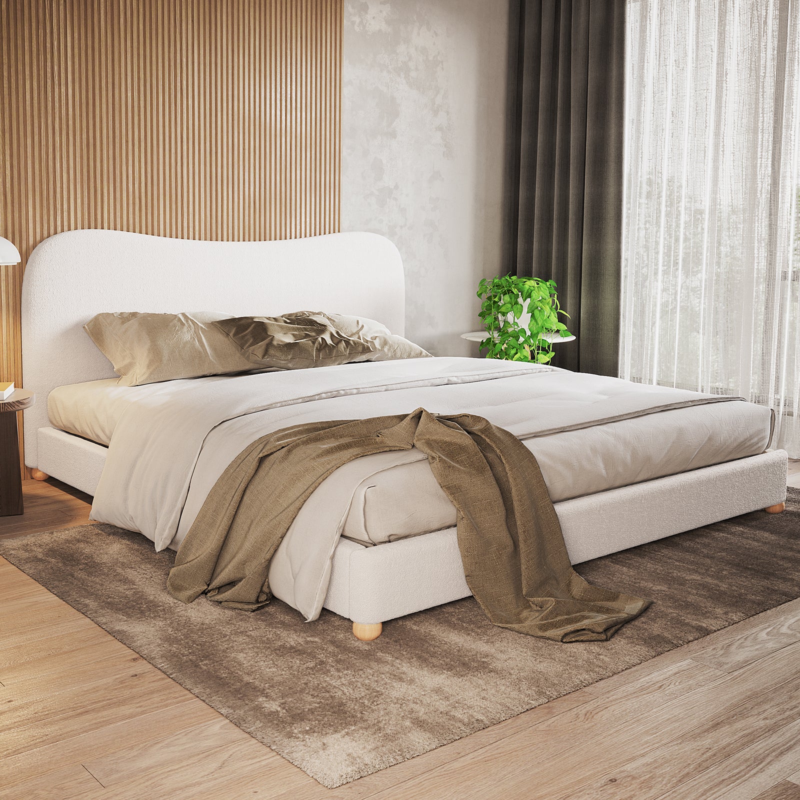 Ginnie & Oriona Super King Bed & Mattress Set in Cream White - Image 2
