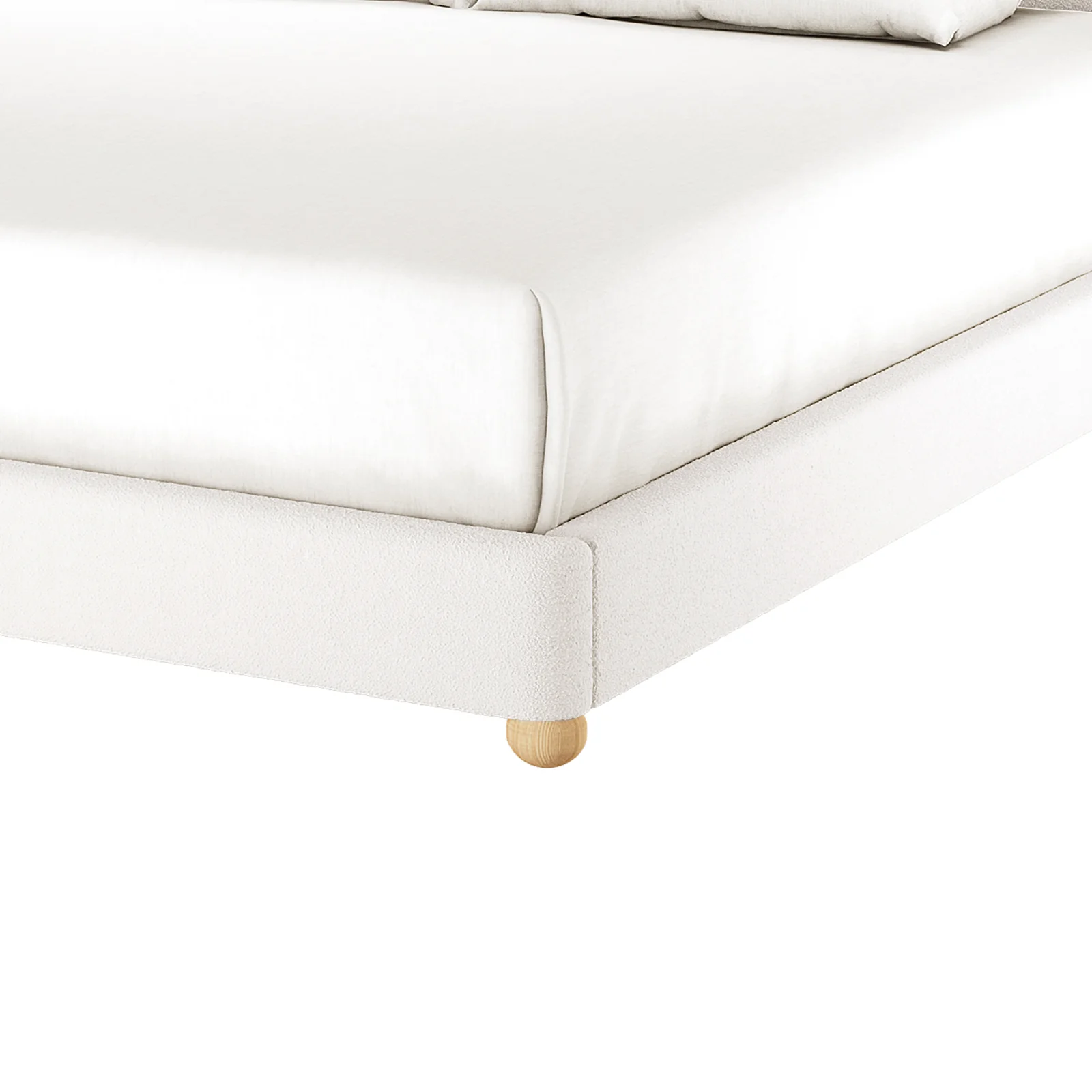 Ginnie & Oriona Super King Bed & Mattress Set in Cream White - Image 9