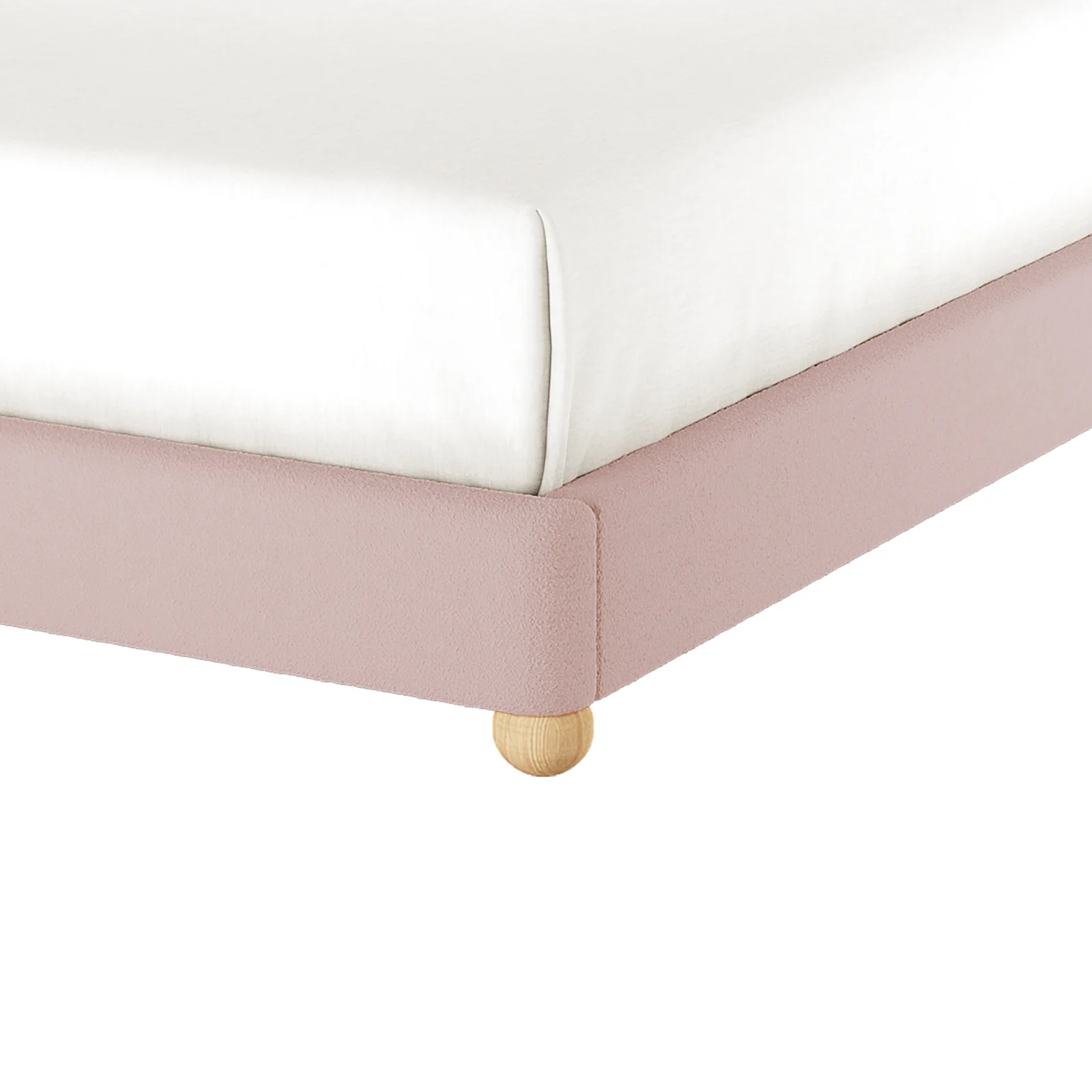 Ginnie Queen Curved Boucle Cloud Bed Frame in Pink - Image 7