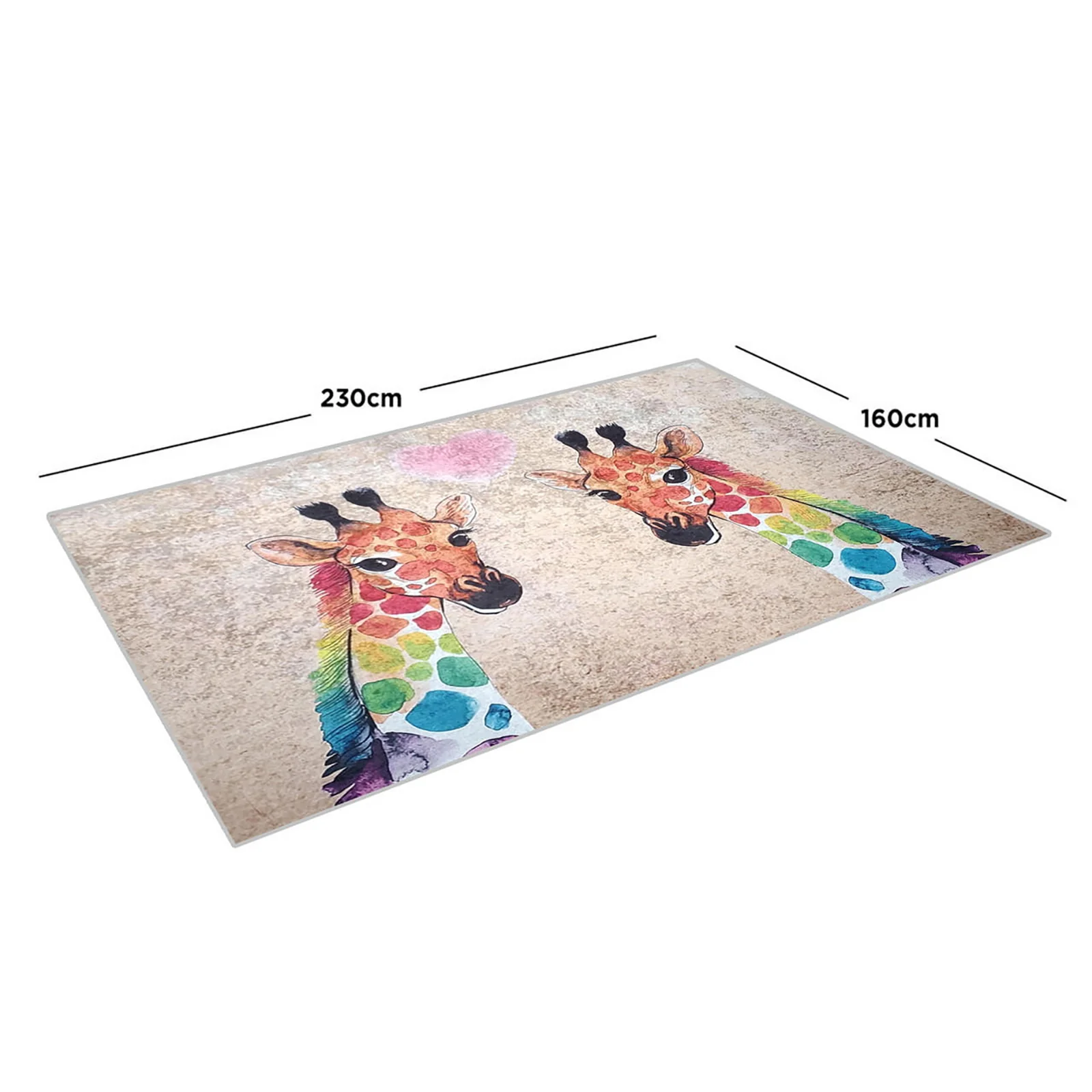Giraffe 160x230cm Medium Kids Printed Indoor Rug - Image 3