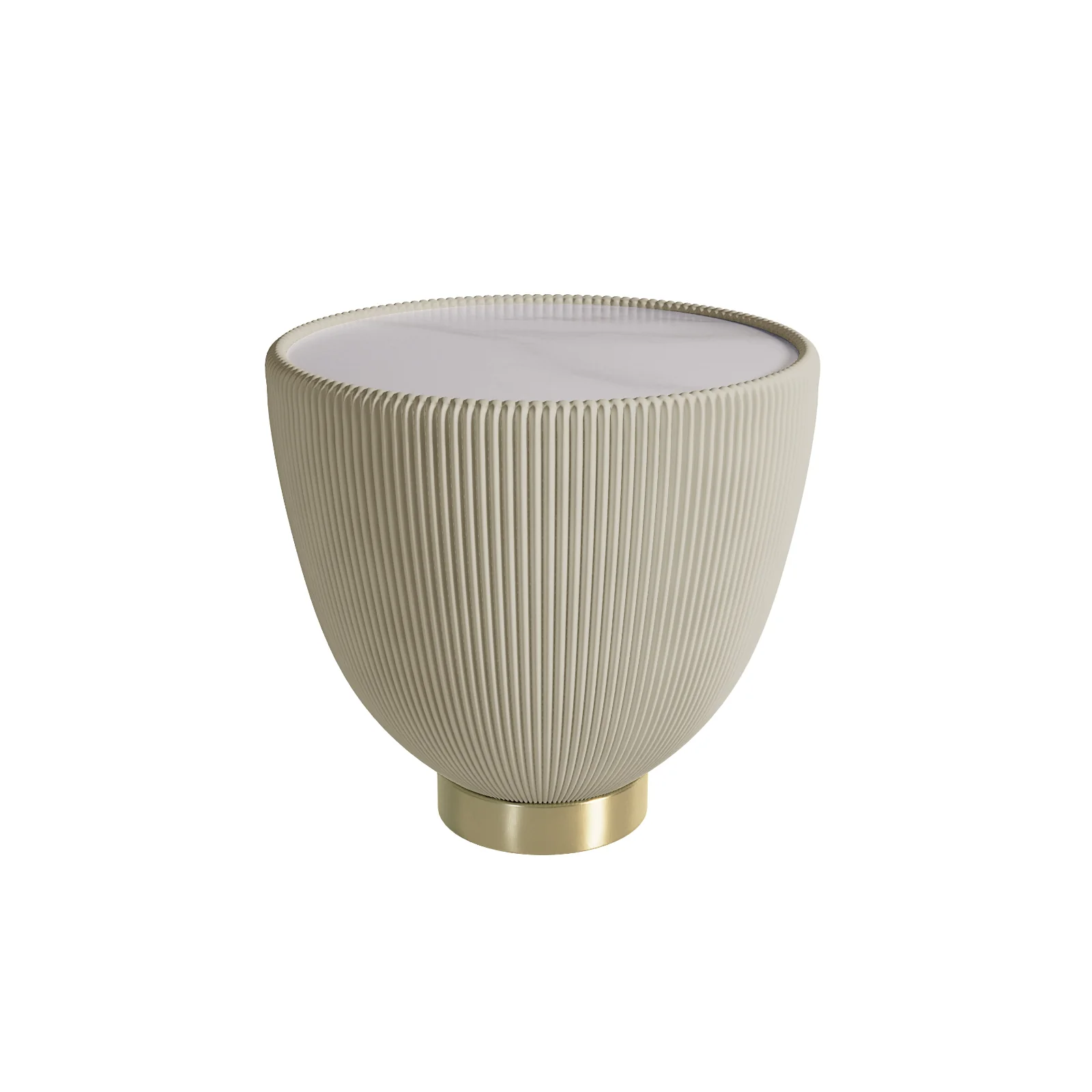 Glalie 47cm Sintered Stone Coffee Table in Cream White