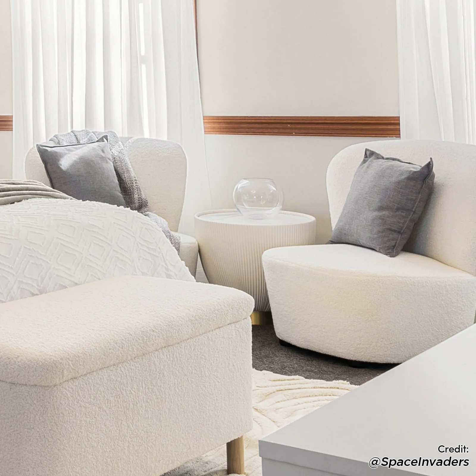 Glalie 47cm Sintered Stone Coffee Table in Cream White - Image 4