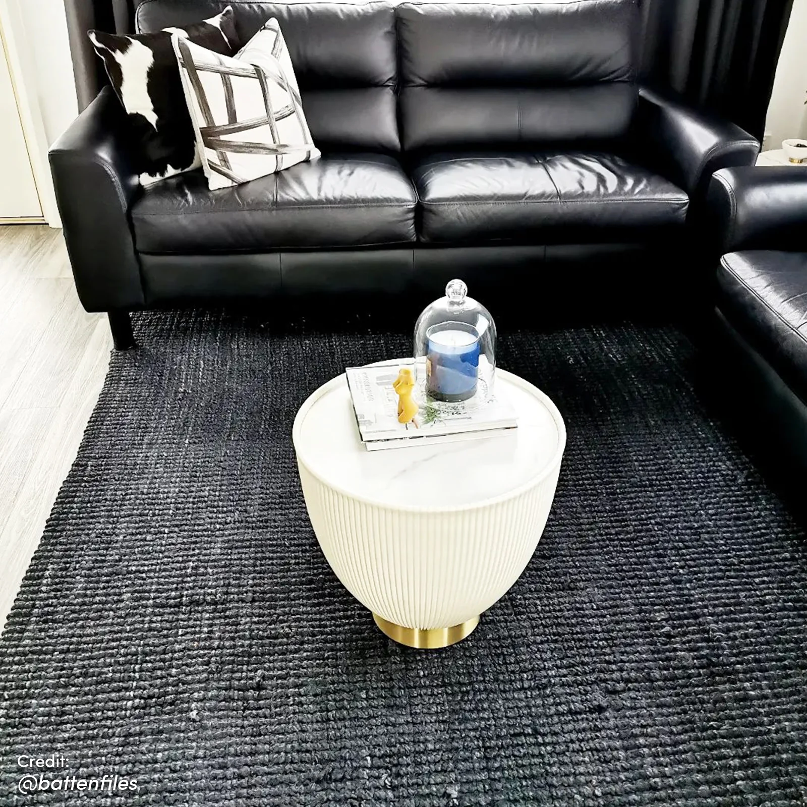 Glalie 47cm Sintered Stone Coffee Table in Cream White - Image 5