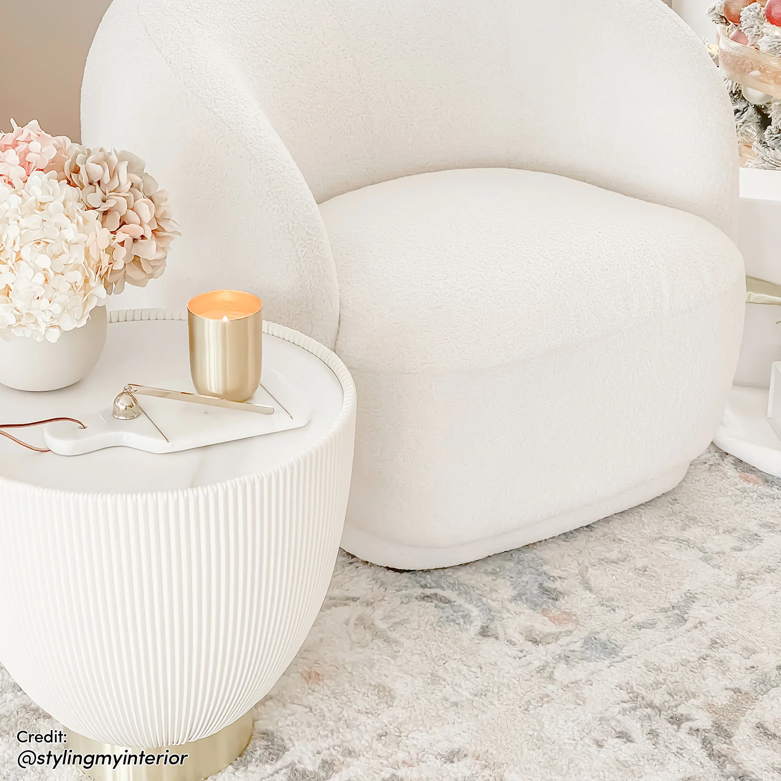 Glalie 47cm Sintered Stone Coffee Table in Cream White - Image 9