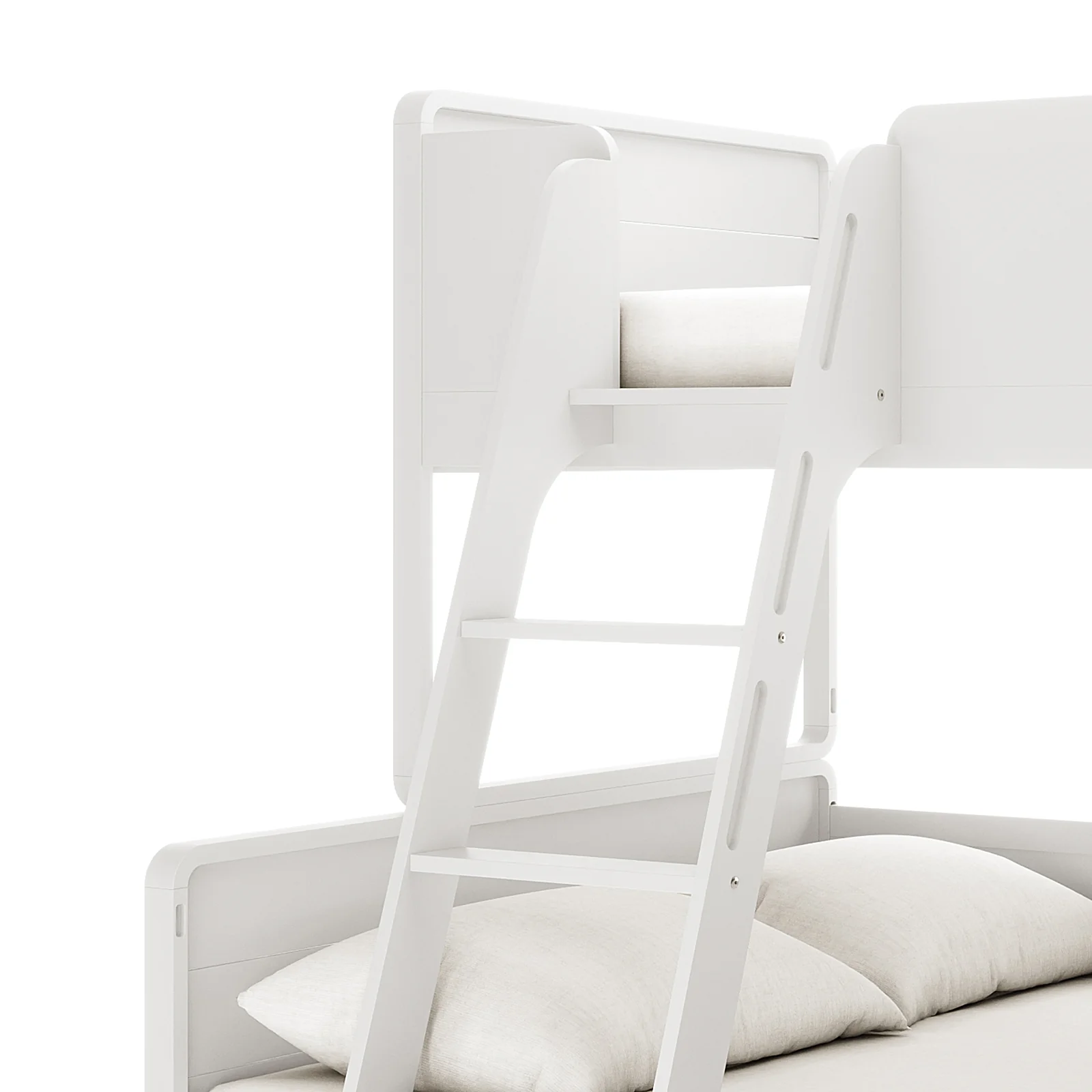 Glauca Solid Pine Wood 2-in-1 Triple Bunk Bed in White - Image 6