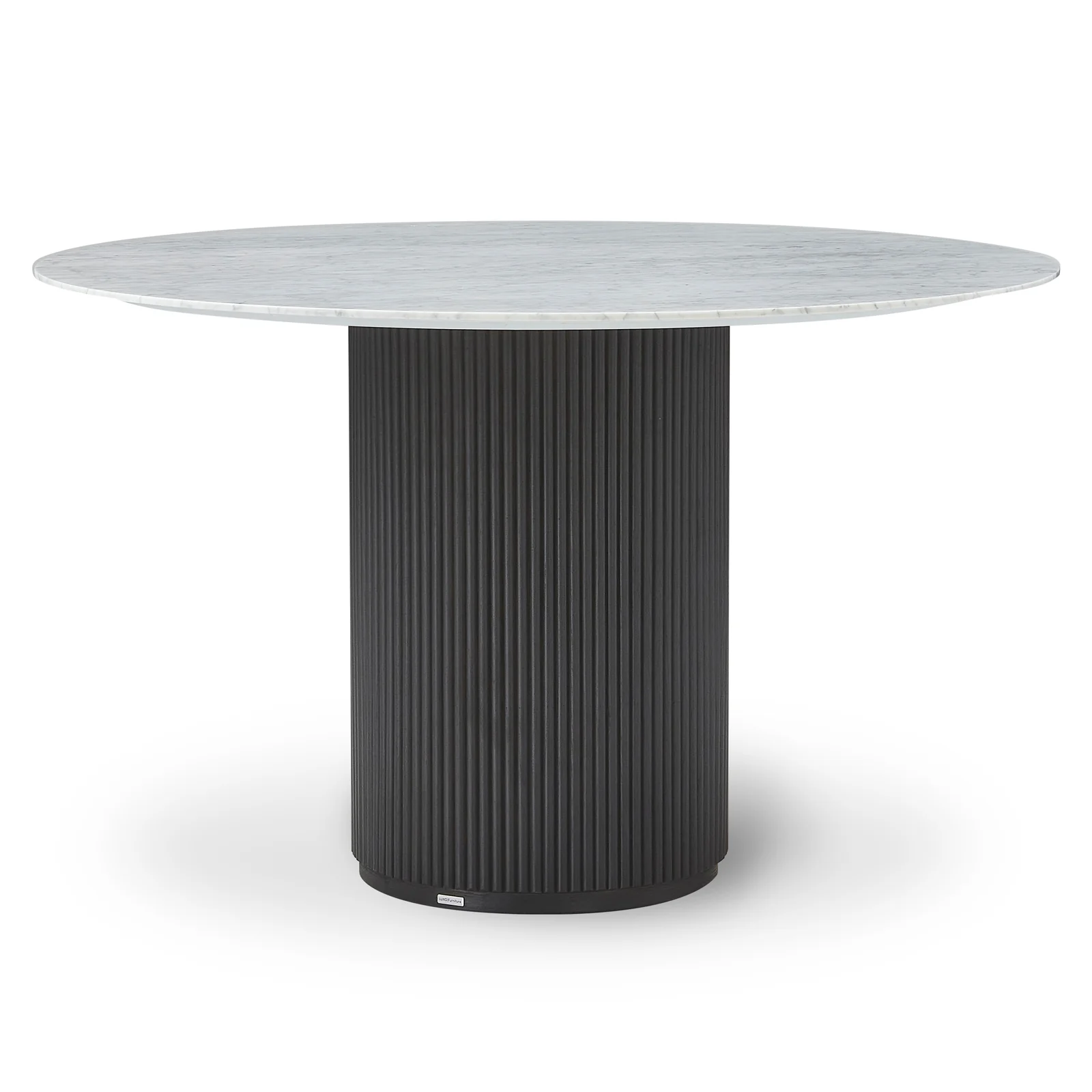 Gracie 120cm Round Dining Table in Real Carrara Marble Black