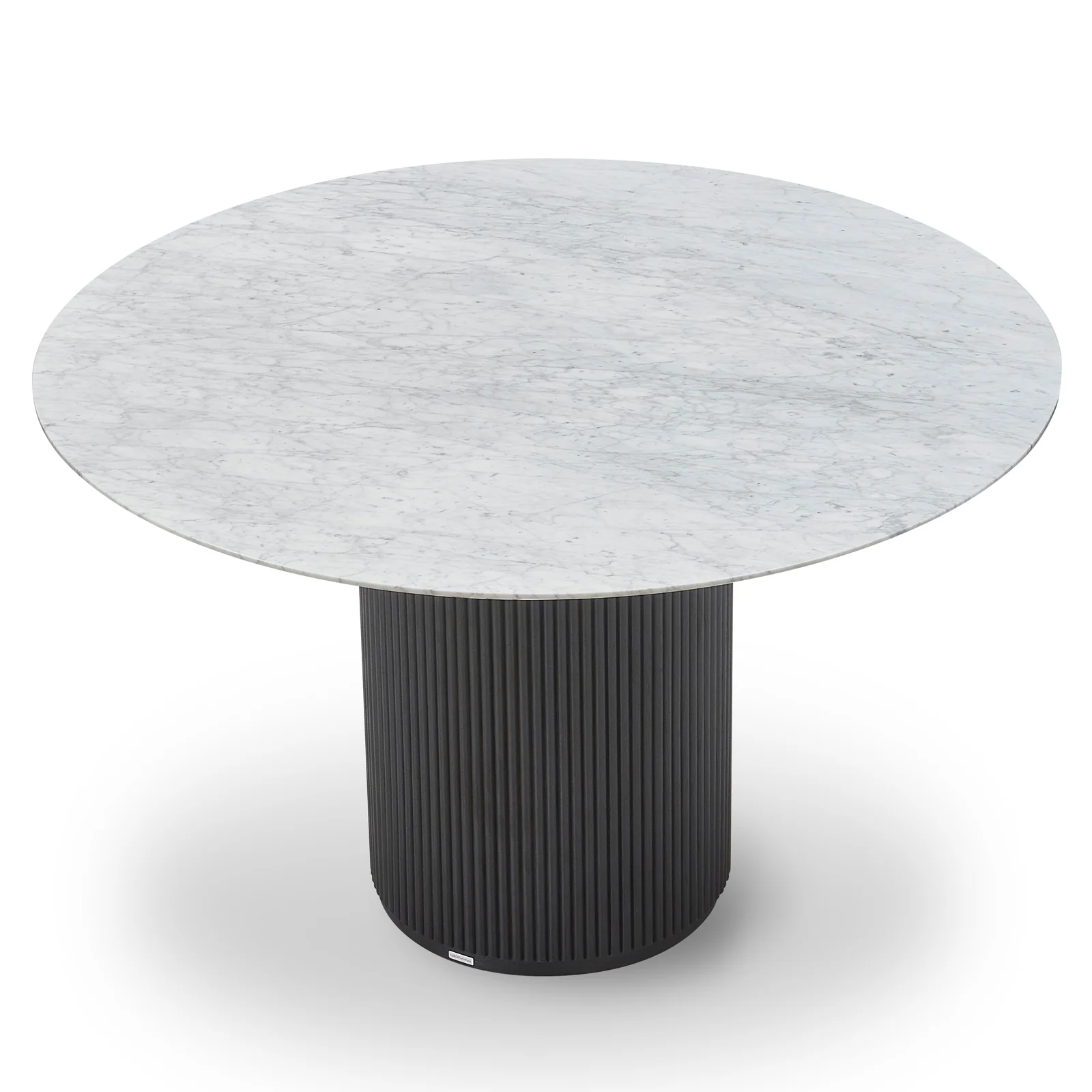 Gracie 120cm Round Dining Table in Real Carrara Marble Black - Image 8