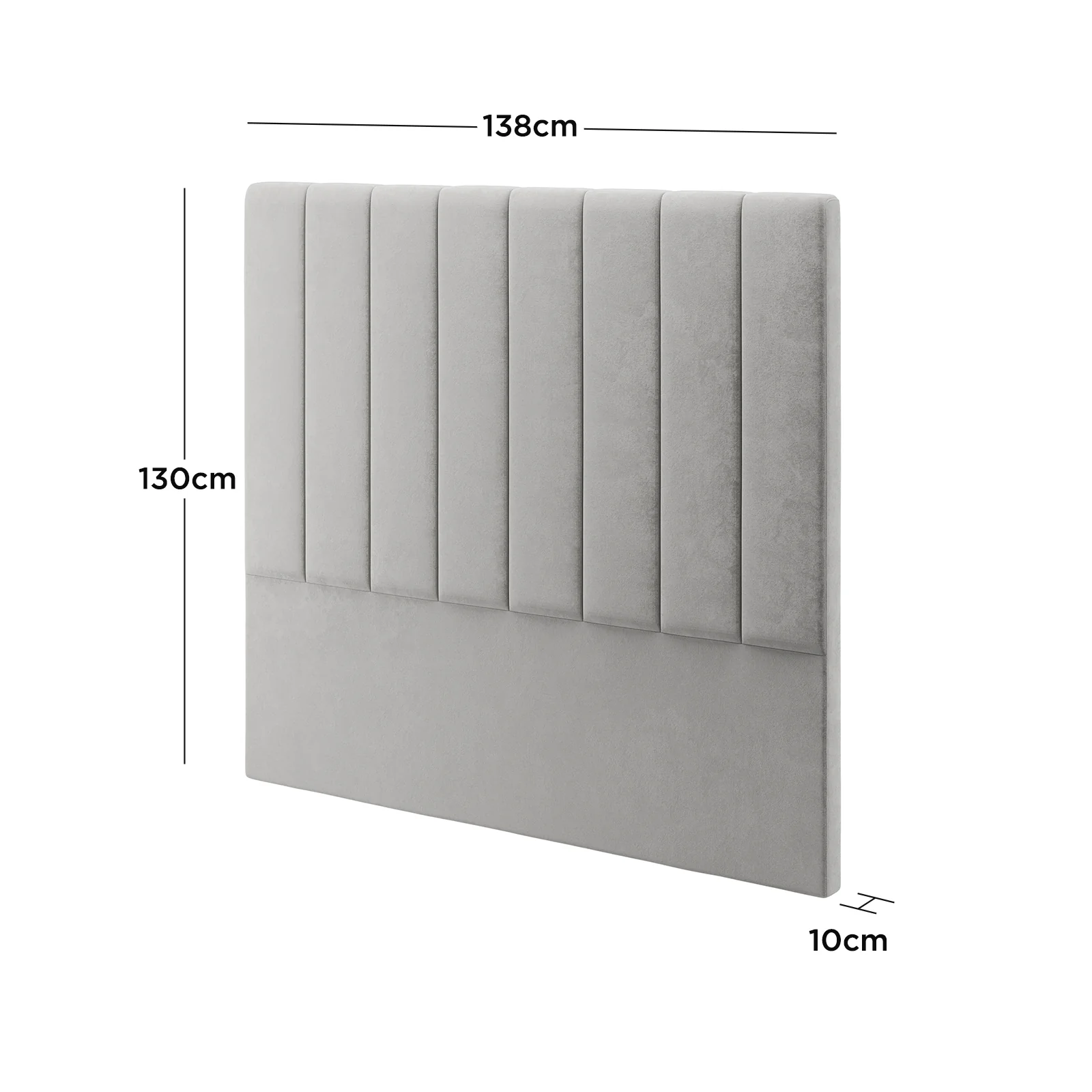 Gratiana Double Velvet Fabric Headboard in Slate - Image 3