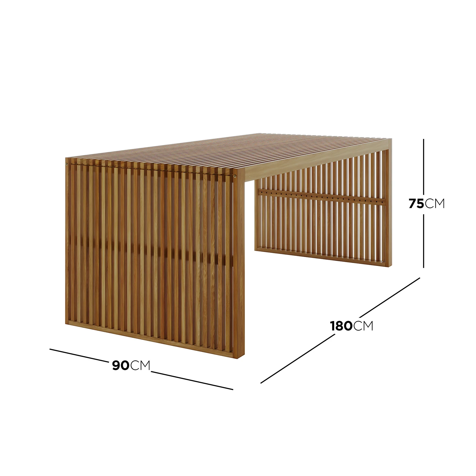 Grenfela 6 Seater Acacia Outdoor Dining Bench Set in Natural - Image 3