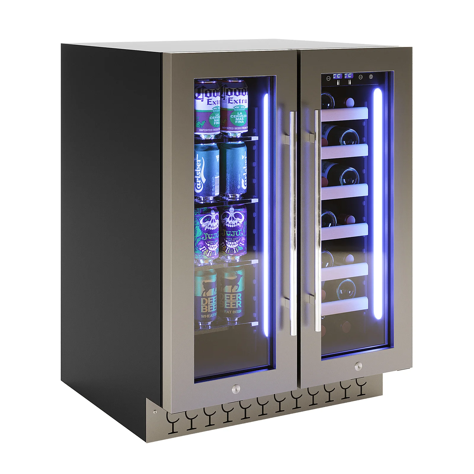 VinoVault H140D 140L Dual Zone Wine Fridge with Chiller in Black - Image 9