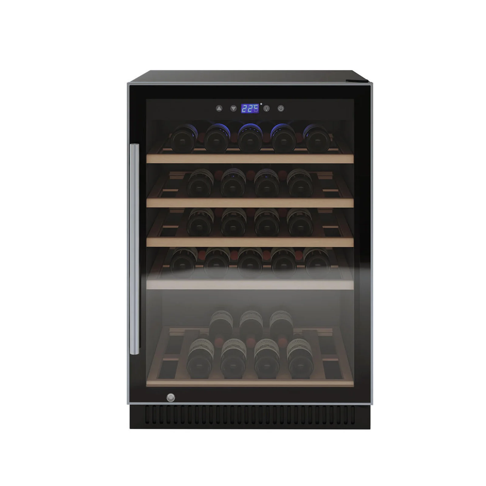 H51D 51 Bottle Slim Built in Wine Fridge with UV Glass in Black - Image 4