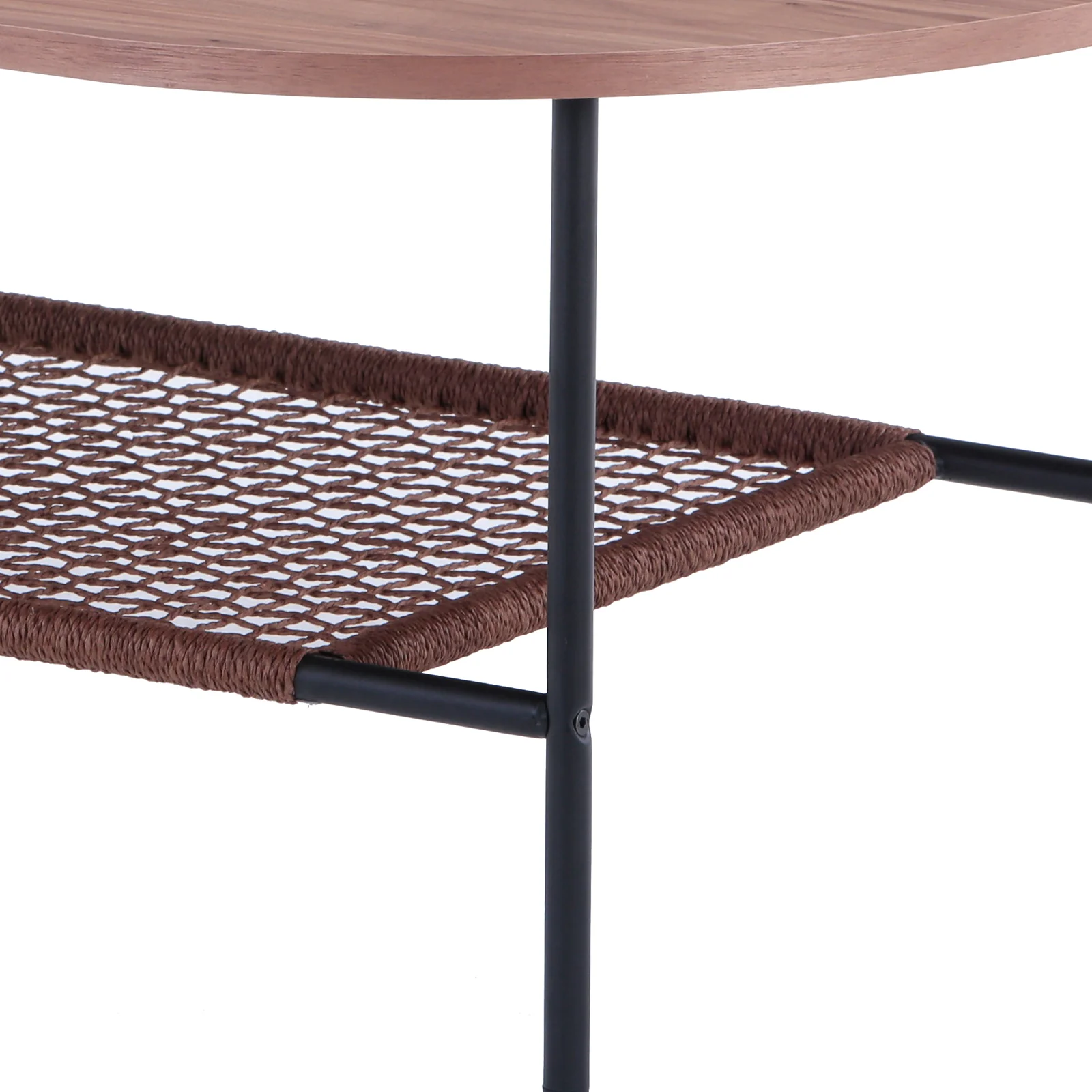 Hakkas Oval Coffee Table with Shelf in Walnut - Image 7