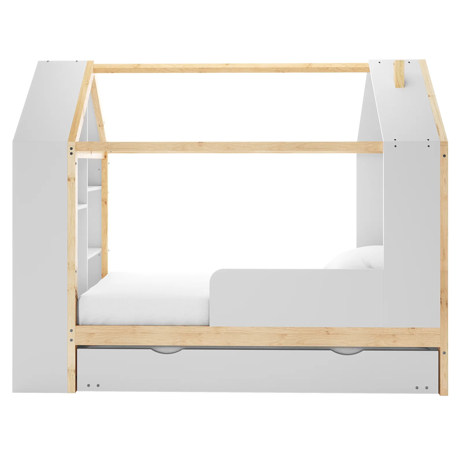 Halden Kids Cubby Bed Storage & Trundle in White & Natural - Image 6