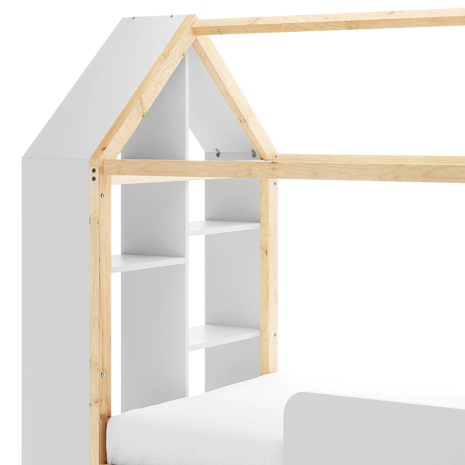 Halden Kids Cubby Bed Storage & Trundle in White & Natural - Image 8
