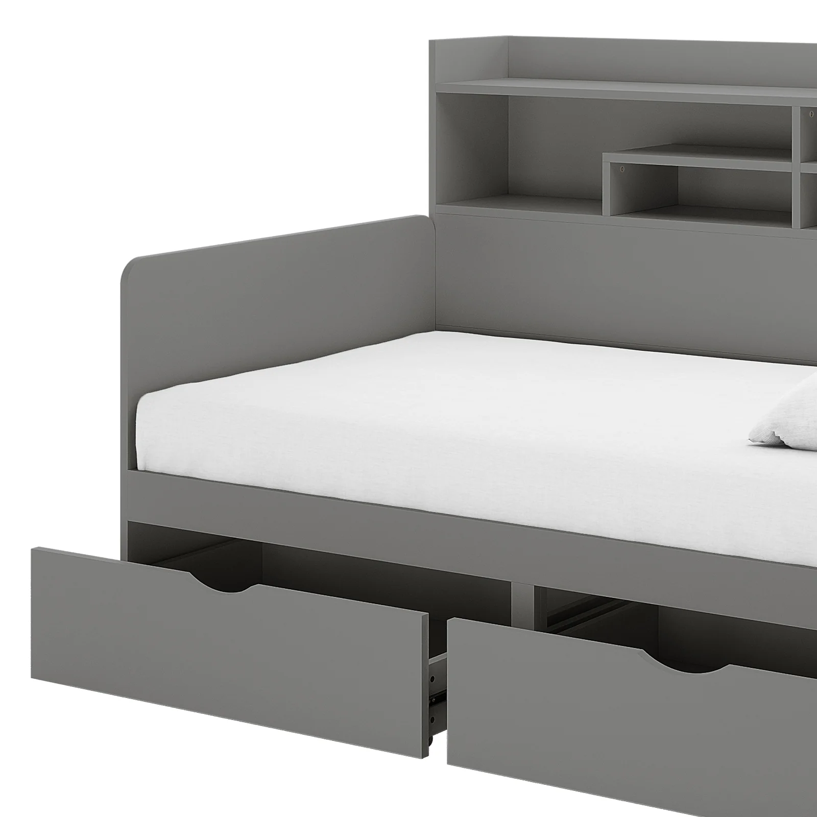 Hally Storage Single Bed with Desk and Drawers in Grey - Image 7