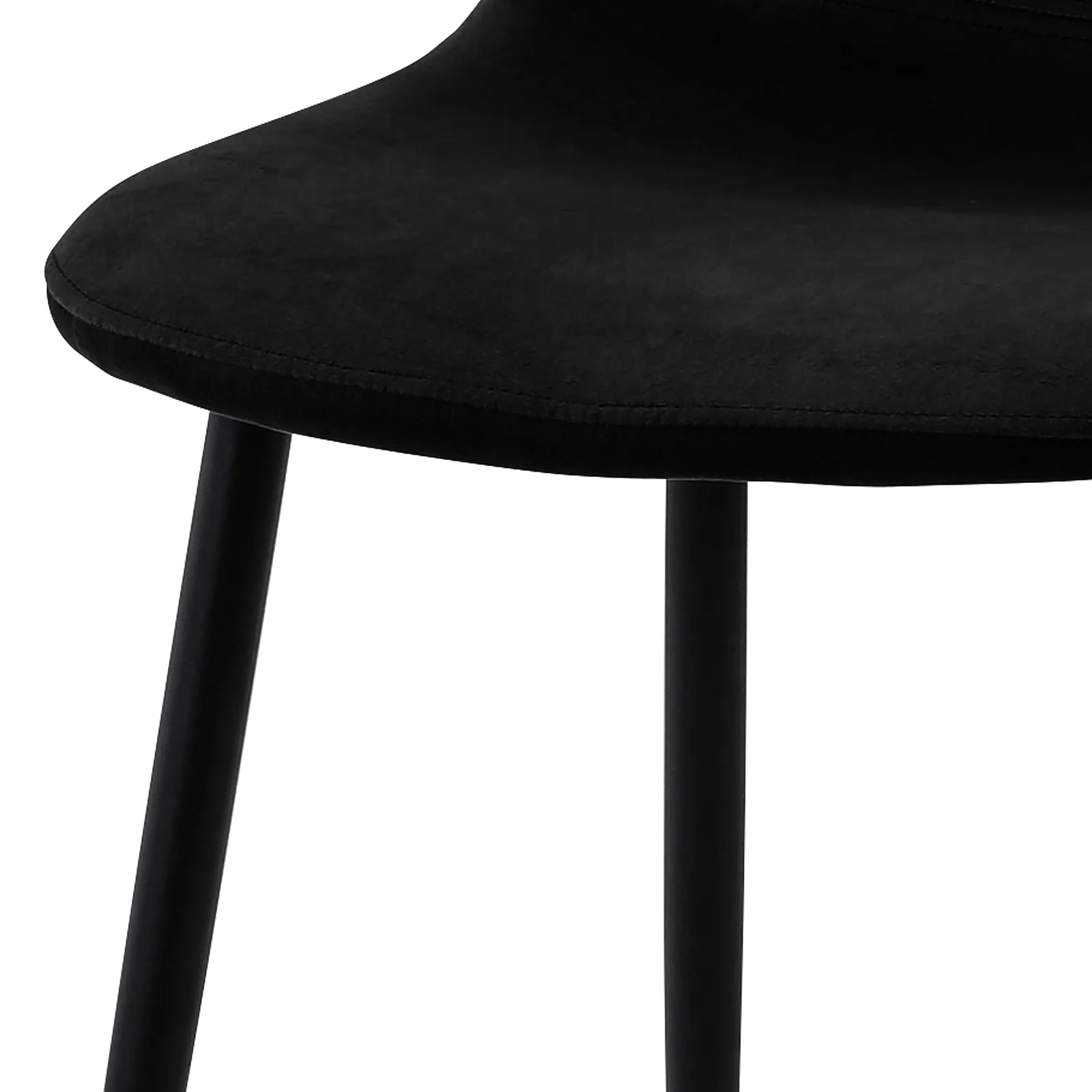 Halsa Classic Velvet Dining Chairs Set of 4 in Black - Image 10